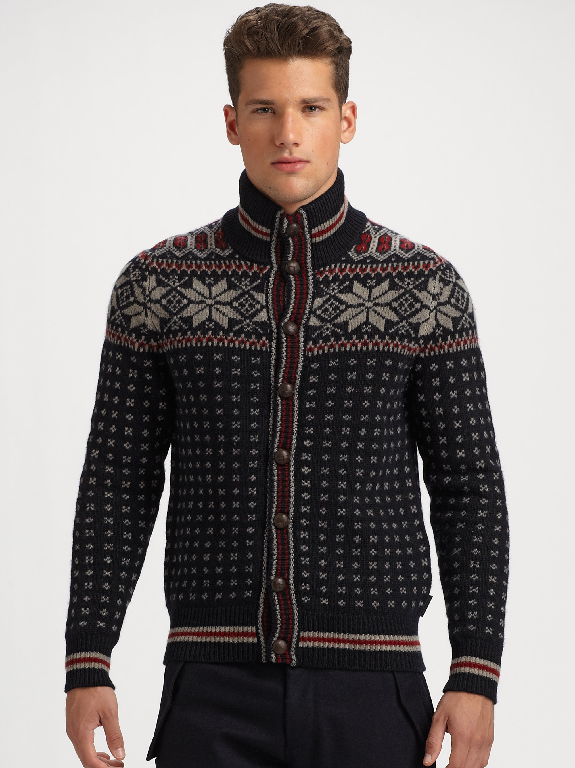 Moncler Maglione Tricot Cardigan in Blue for Men | Lyst