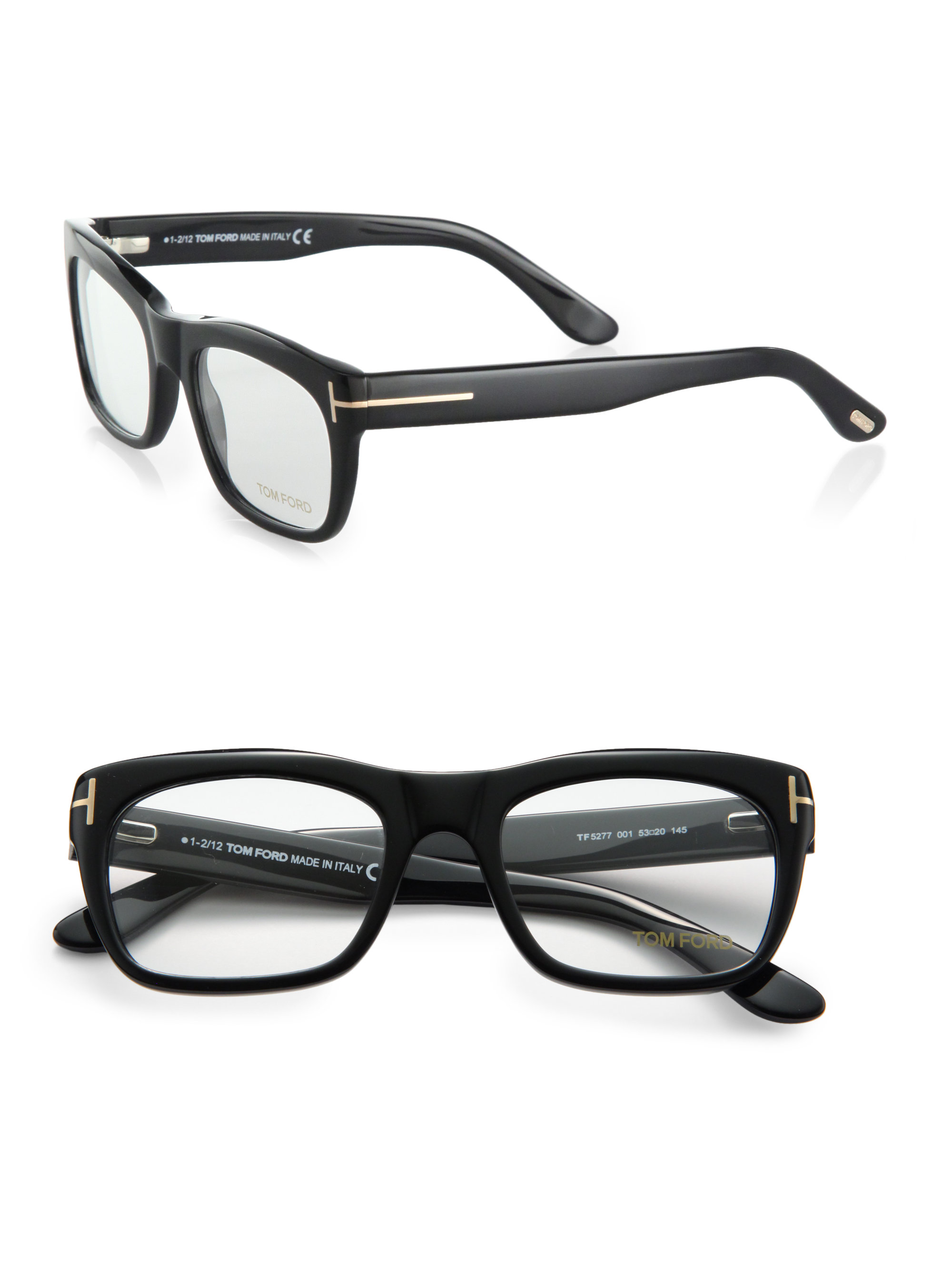 Tom ford Square Acetate Eyeglasses in Black | Lyst