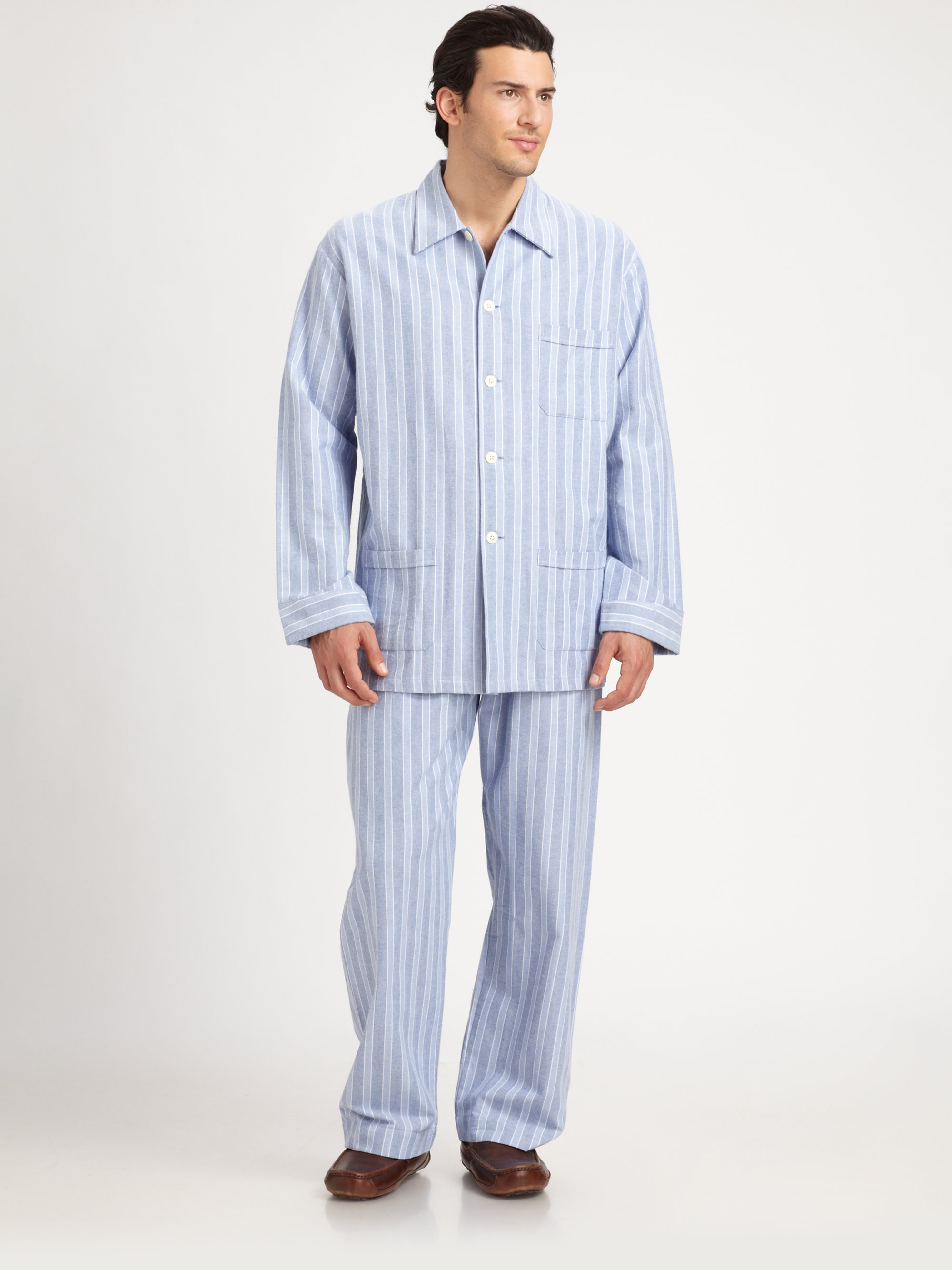 Derek Rose Brushed Cotton Pajama Set in Cloud (Blue) for Men - Lyst2000 x 2667