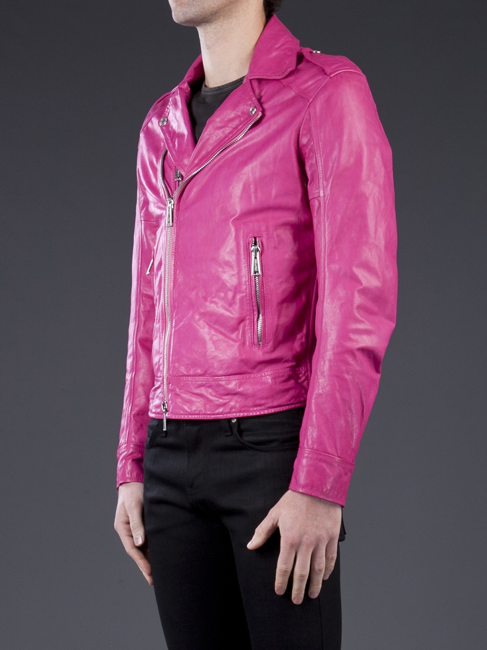 Lyst - Dsquared² Motorcycle Jacket in Pink for Men