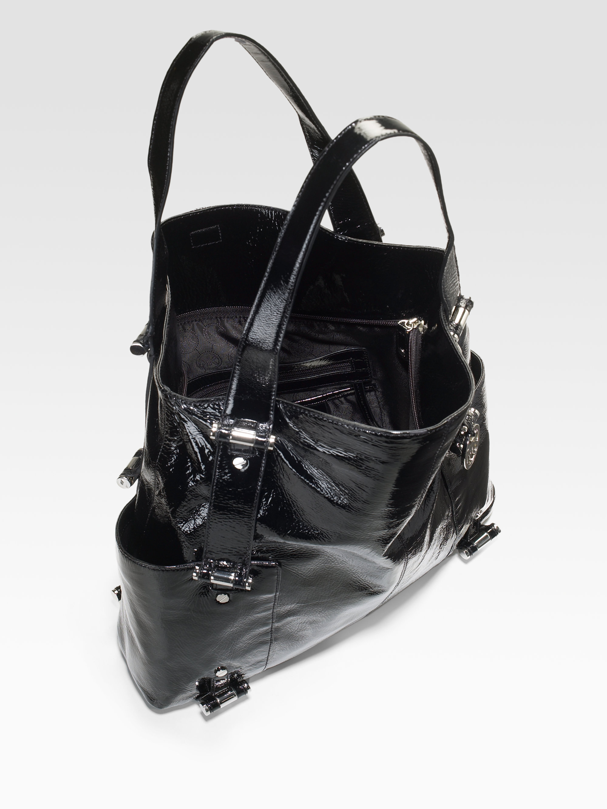 MICHAEL Michael Kors Gibson Patent Leather Large Tote Bag in Black Lyst