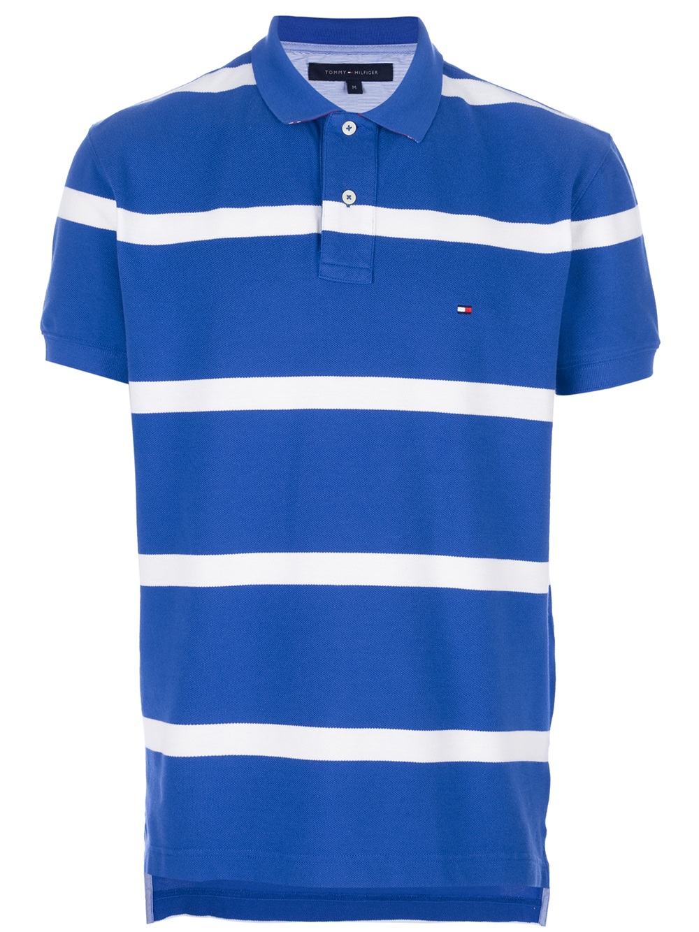 Tommy Hilfiger Mens Light Blue Cotton Short Sleeves Striped Regular Polo T-Shirt