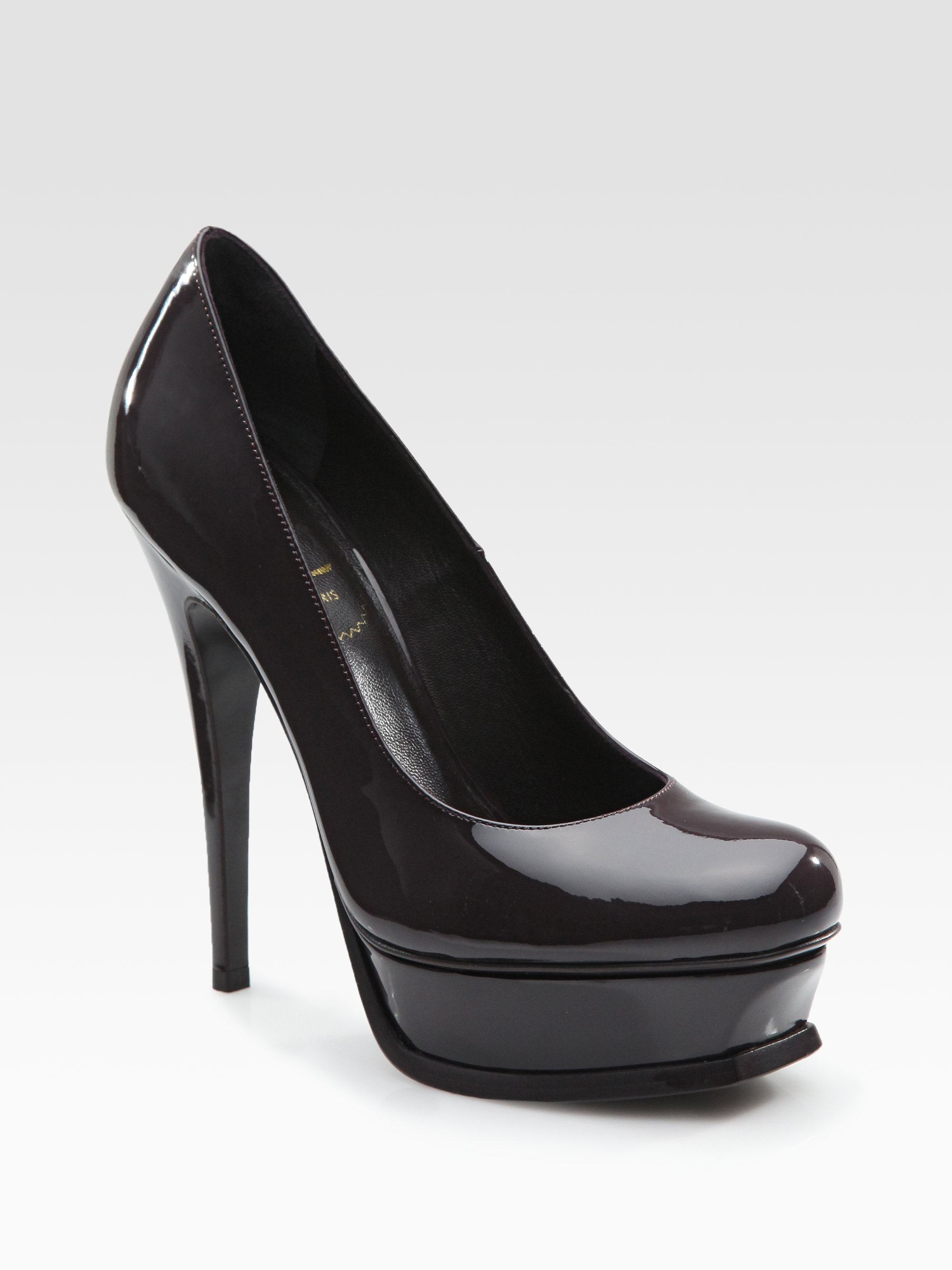ysl black platform heels