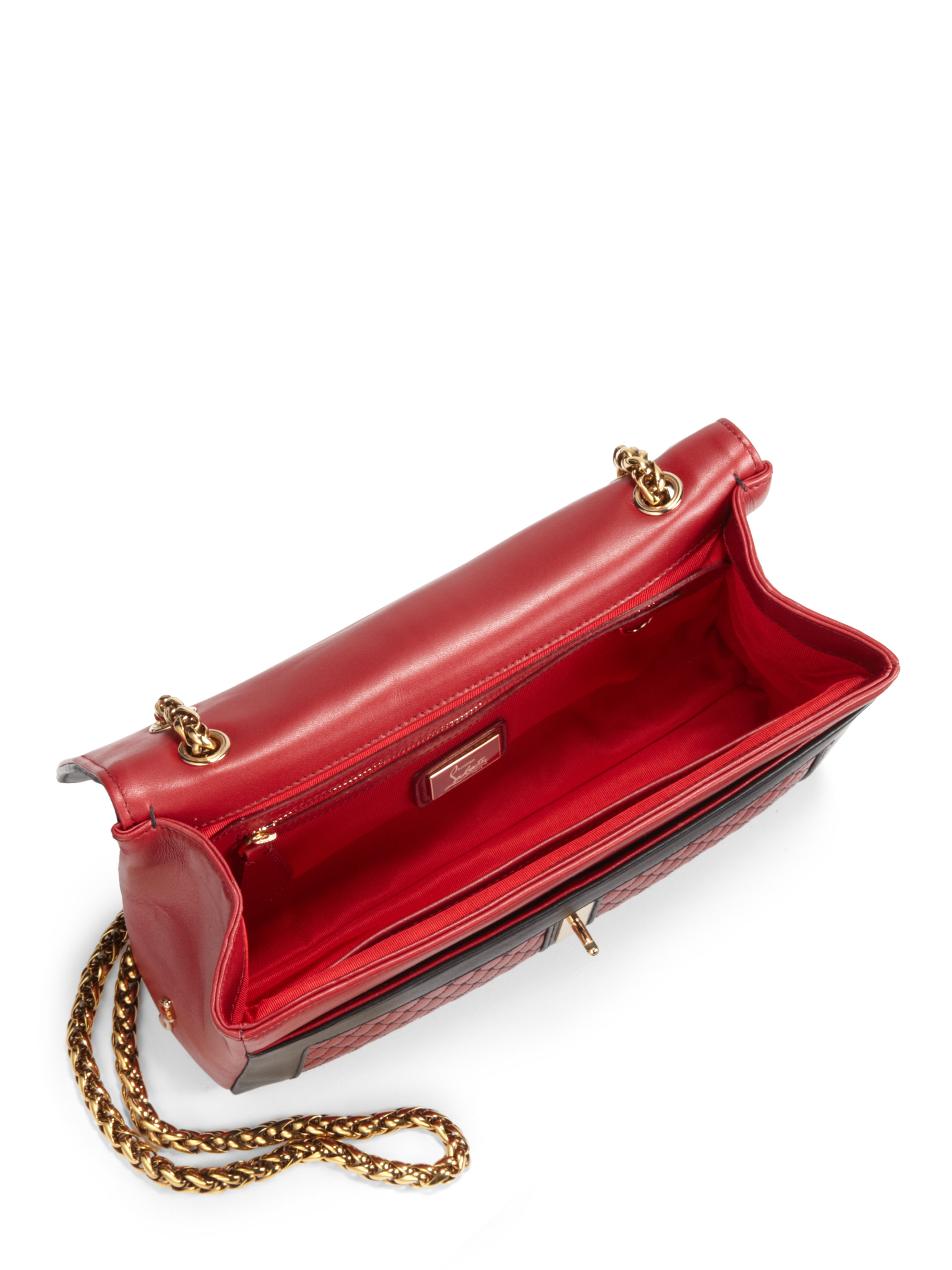 Christian Louboutin Small Sweet Charity Shoulder Bag in Red Black (Red