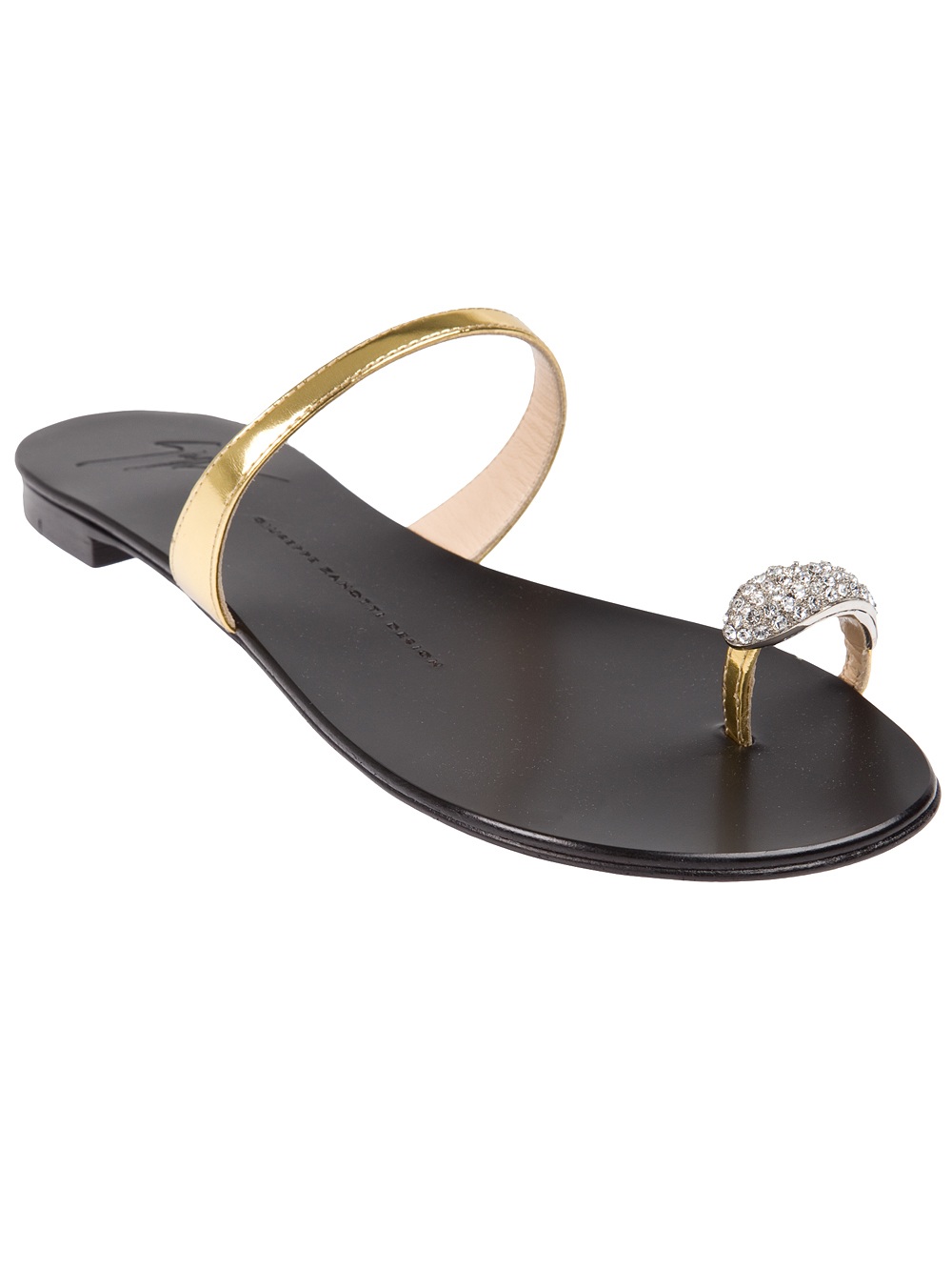 giuseppe zanotti black toe ring sandal product 1 8107480 180717577