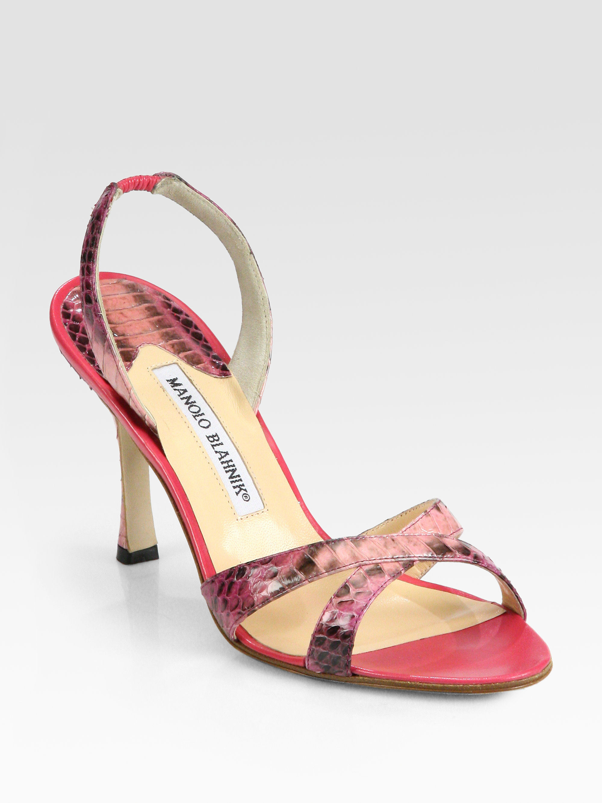 pink snakeskin heels