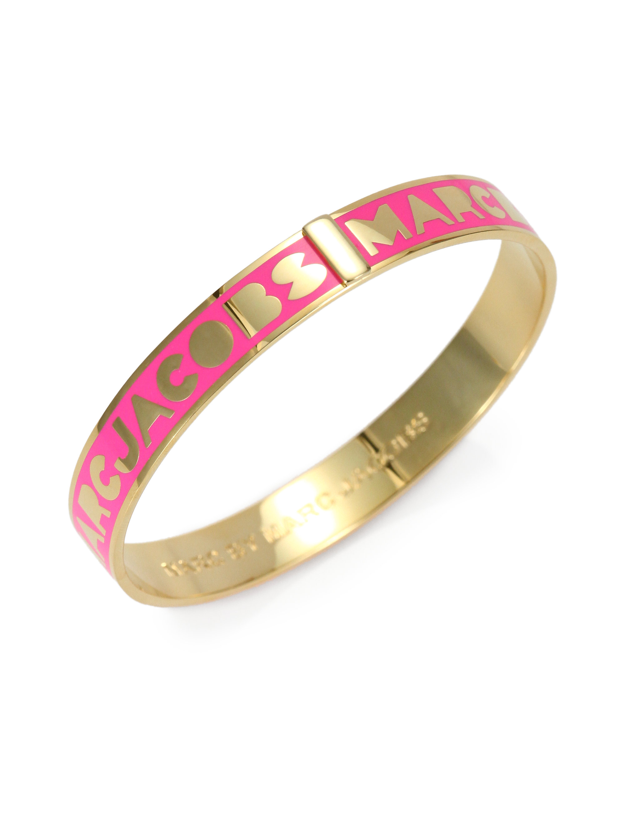 Marc By Marc Jacobs Enamel Logo Bangle Bracelet in Pink-Gold (Pink) - Lyst