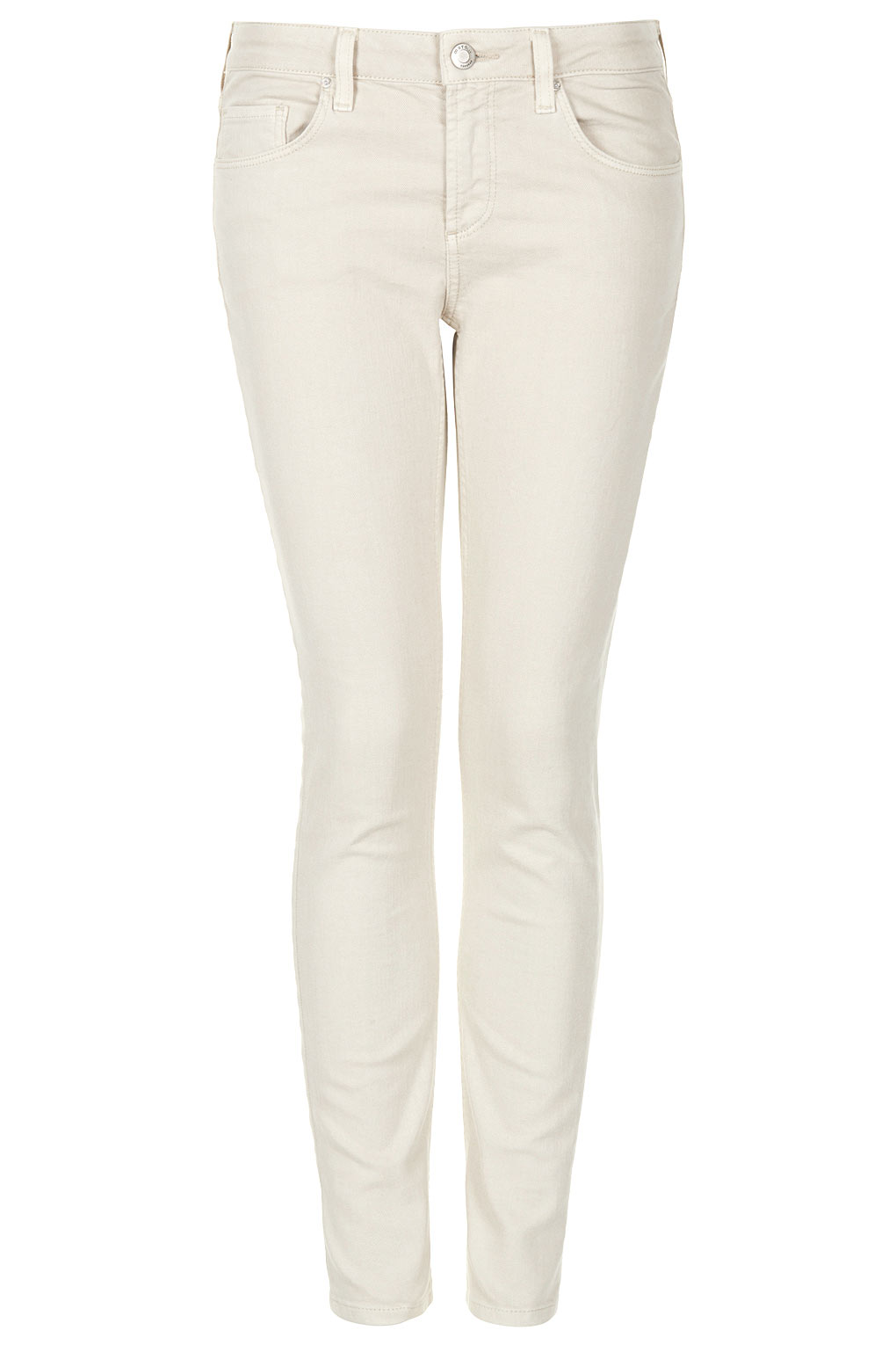 TOPSHOP Cream Baxter Skinny Jeans in Natural - Lyst