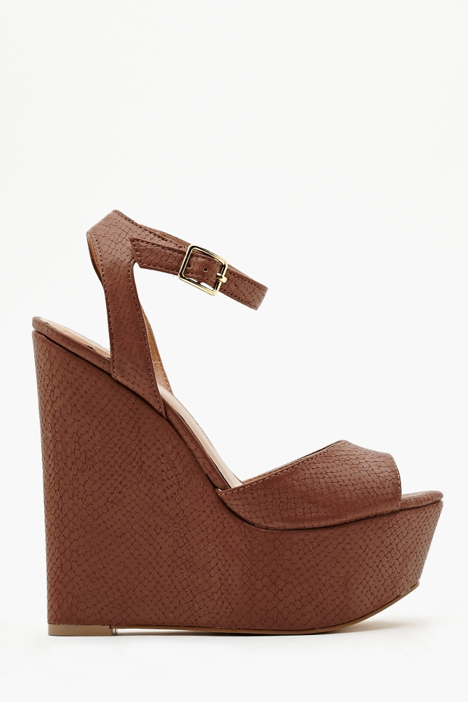 tan platform wedges