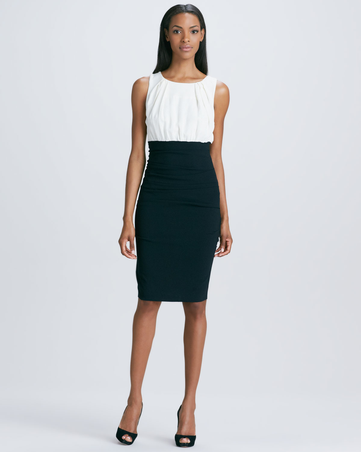 nicole miller black and white dress