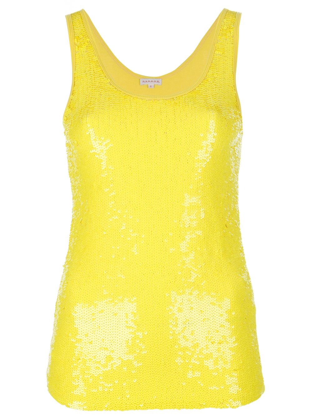 P.A.R.O.S.H. Sequin Tank Top in Yellow & Orange (Yellow) - Lyst