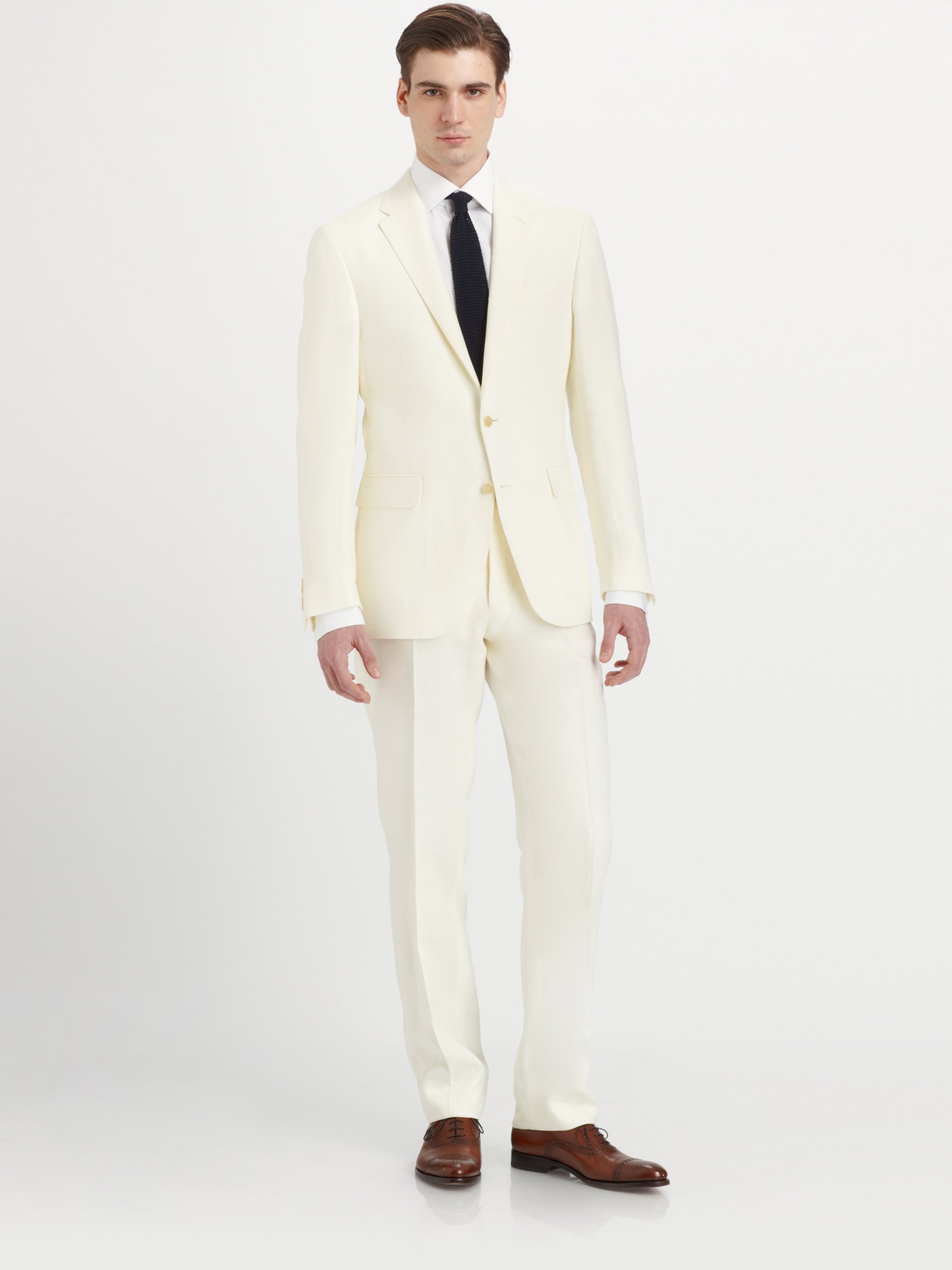 Polo Ralph Lauren Customfit Linen Suit in Natural for Men | Lyst
