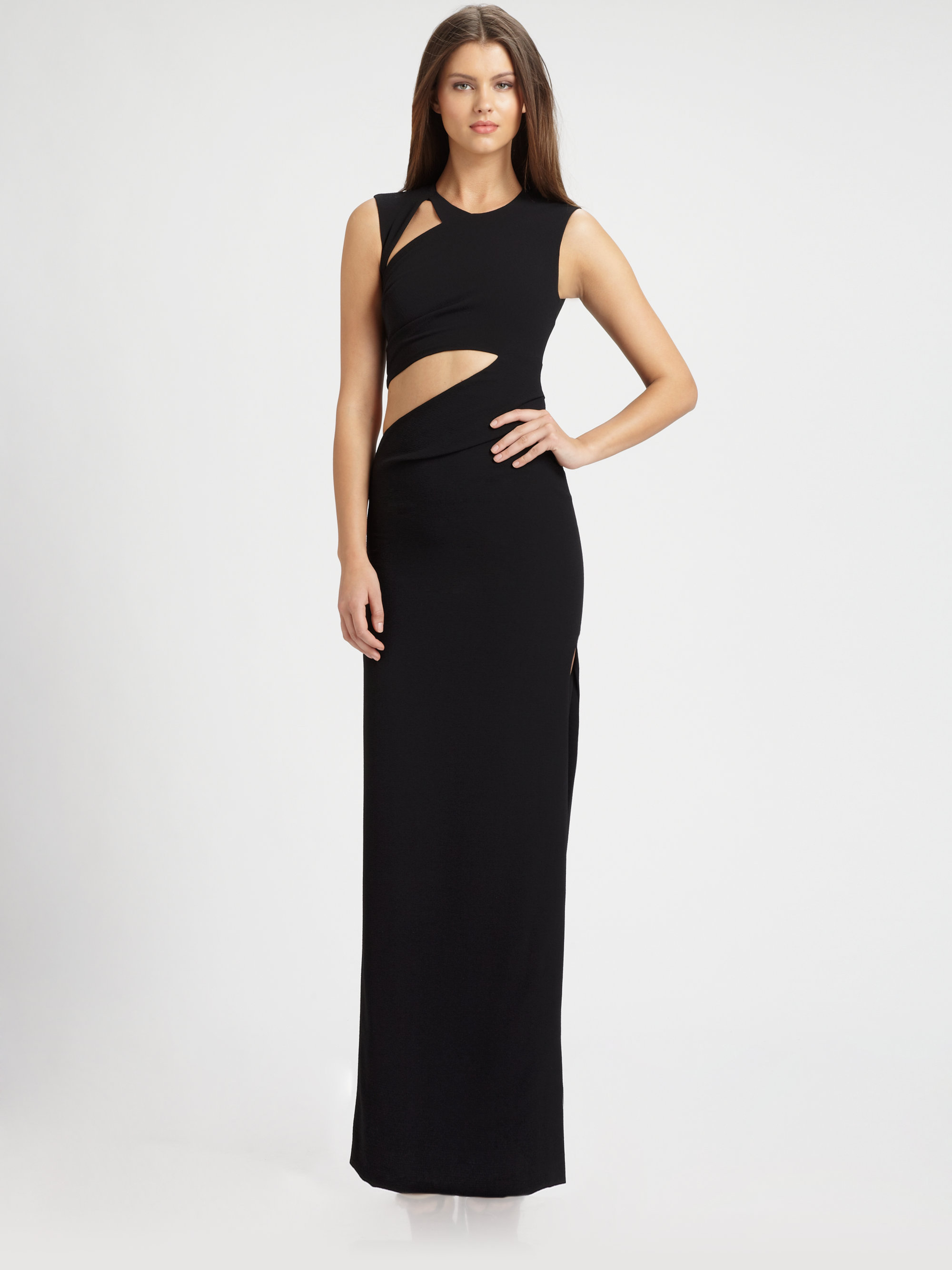 black cut out gown