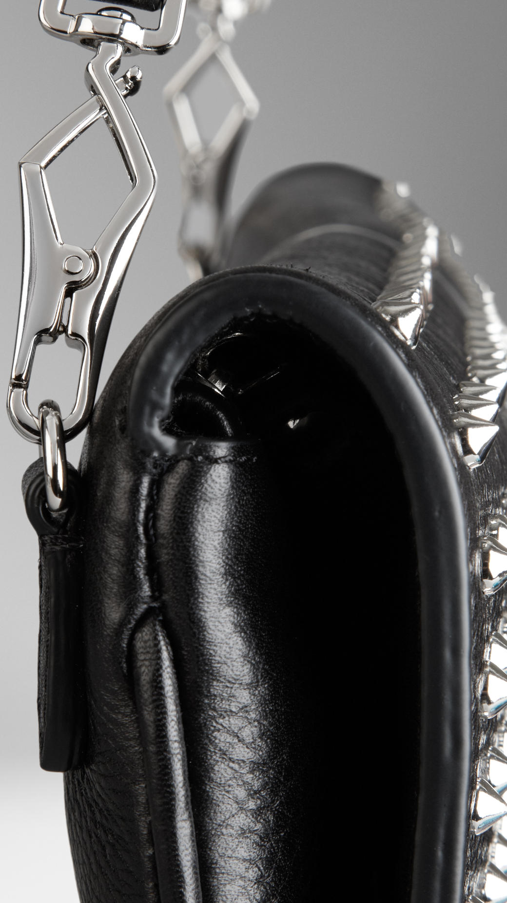 Burberry Studded Leather Foldover Crossbody Bag in Black Lyst