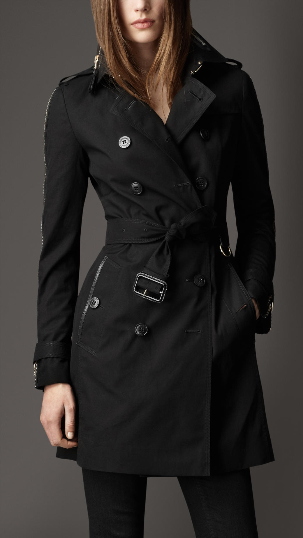 burberry black trench