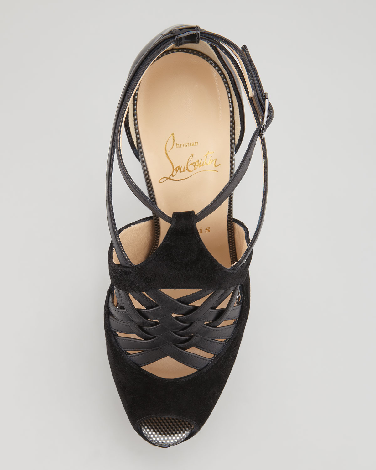black strappy louboutin
