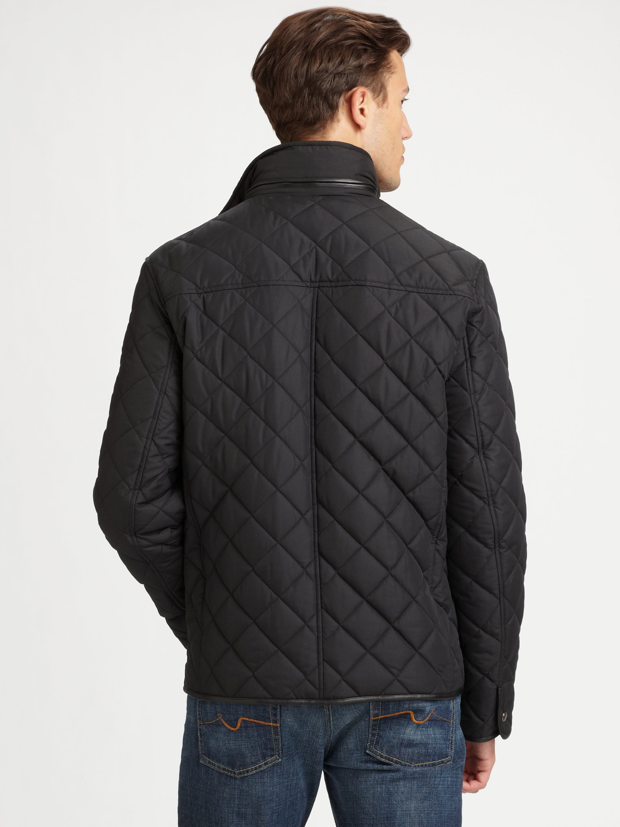 Cole Haan Quilted Jacket in Black for Men - Lyst