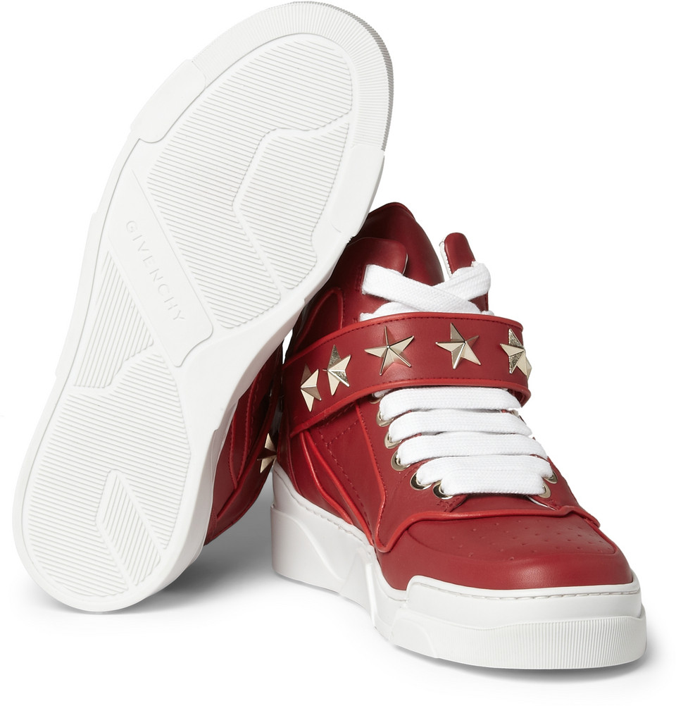 givenchy red high top sneakers