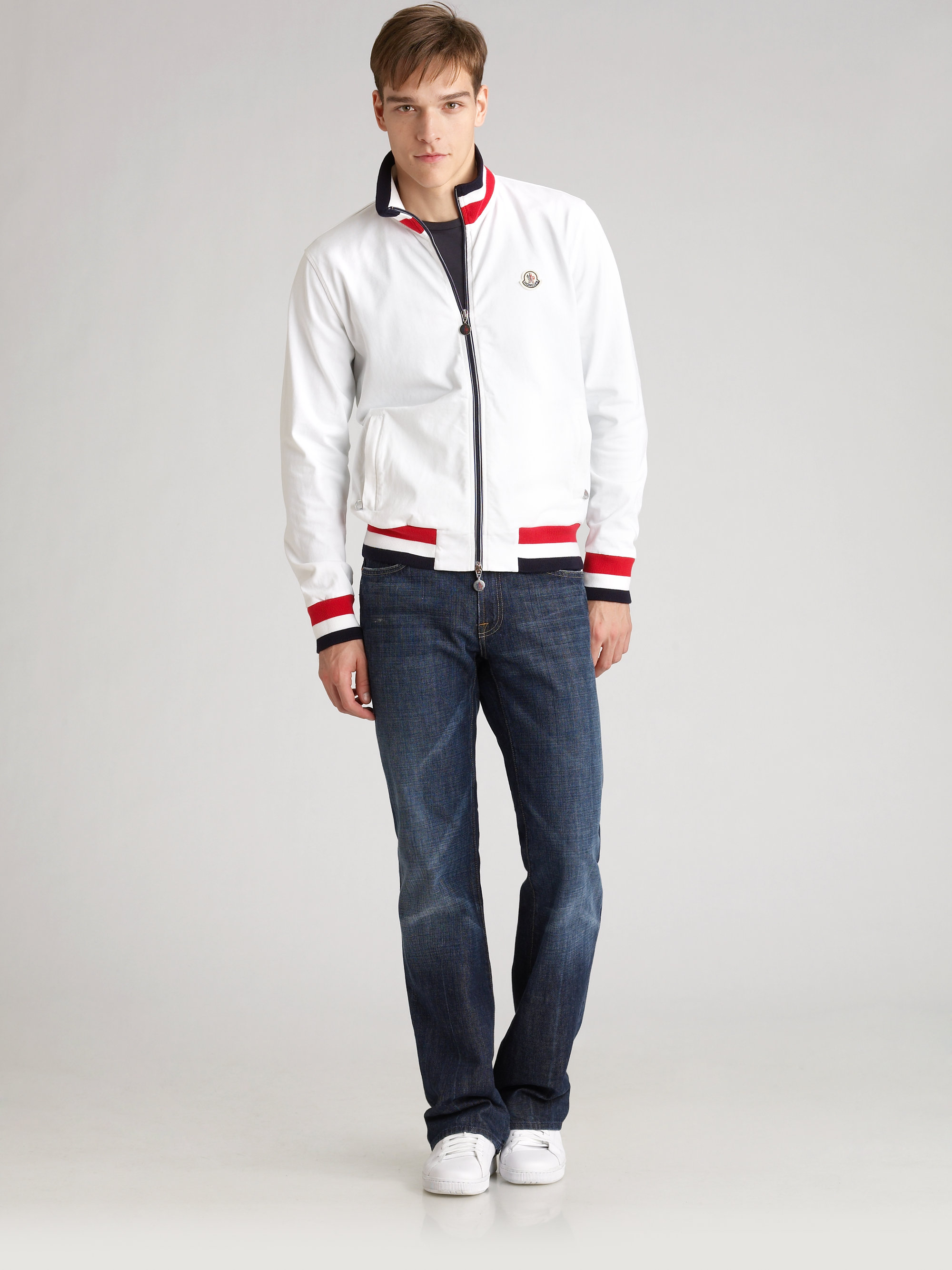 Moncler Track Jacket in White for Men - Lyst