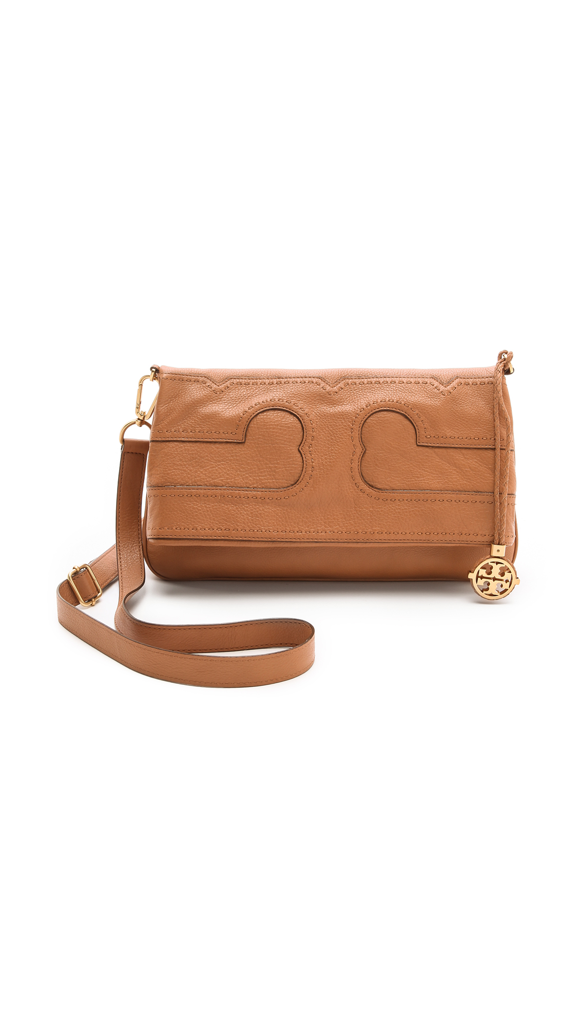 Tory Burch Amalie Fold Over Messenger Bag in Brown | Lyst