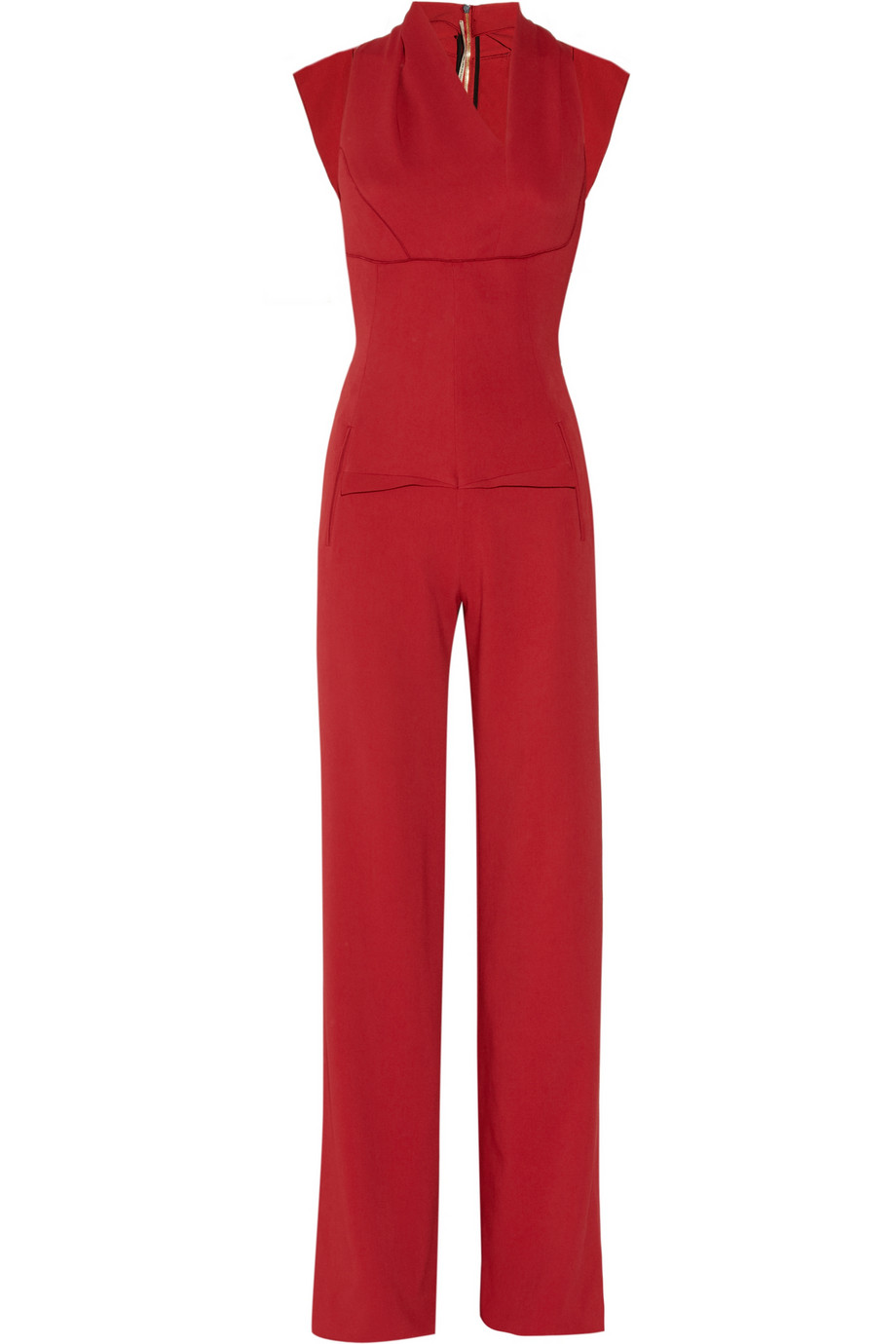 Roland Mouret Crepe Jumpsuit in Red - Lyst