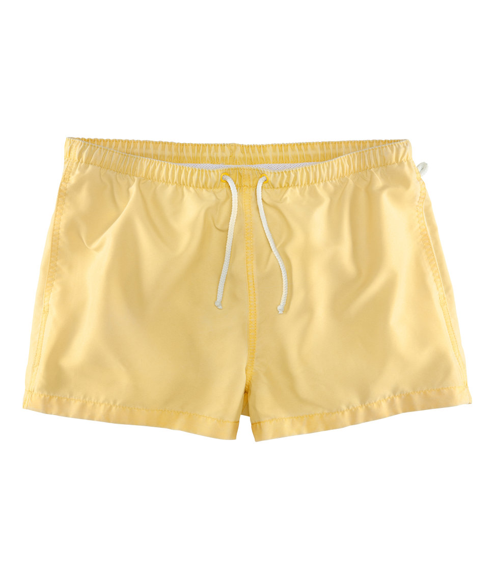 bright yellow swim shorts