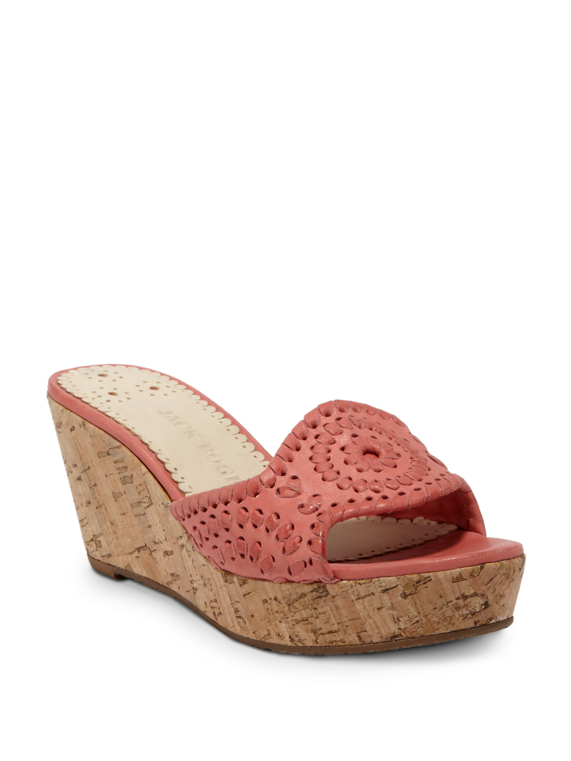 Jack Rogers Barcelona Capri Cork Wedge Sandals in Rose (Pink) Lyst