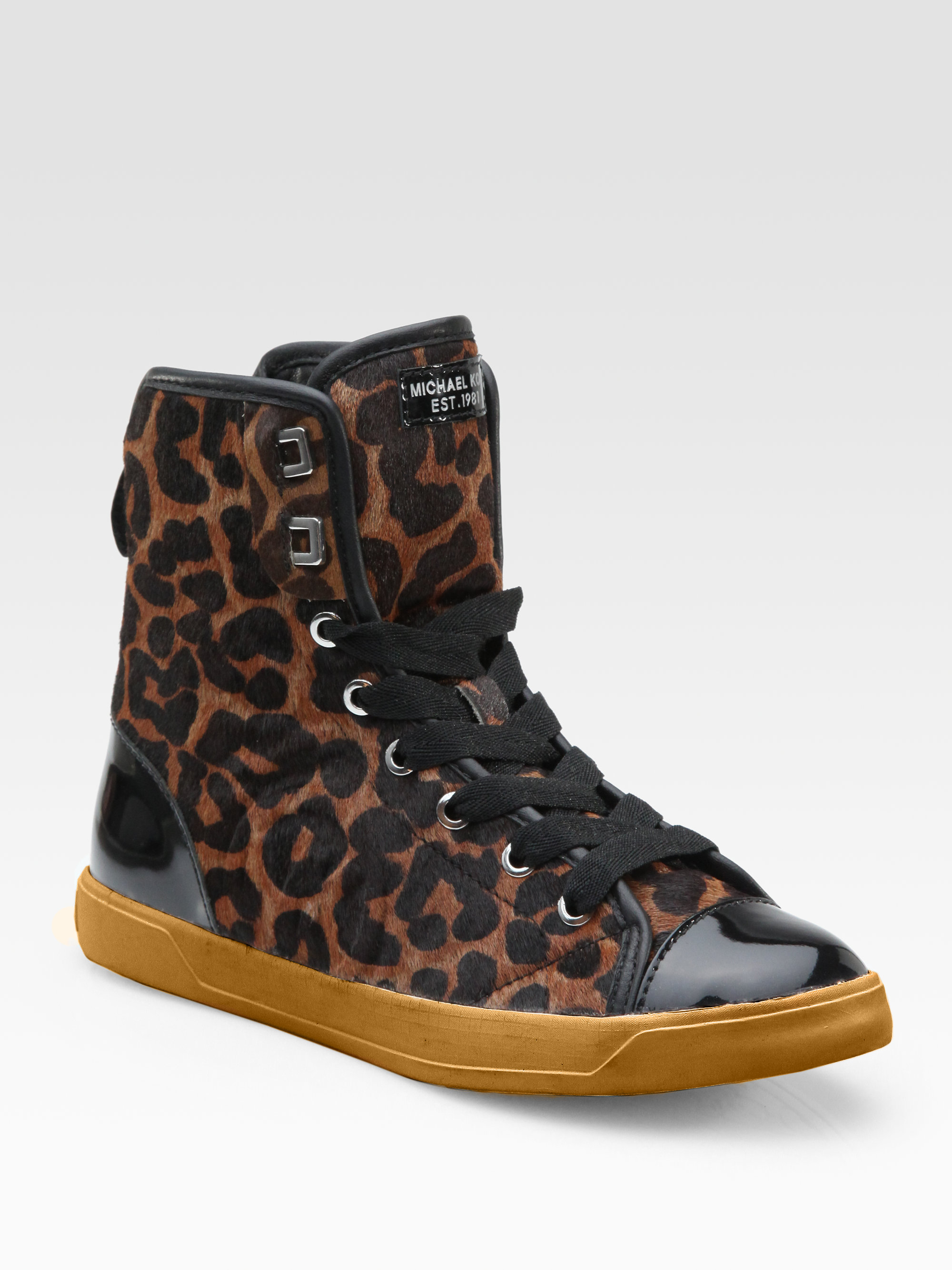 michael kors leopard high top sneakers