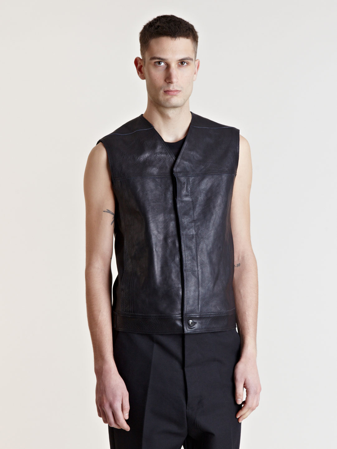 Lyst Rick Owens Mens Leather Waistcoat in Black for Men