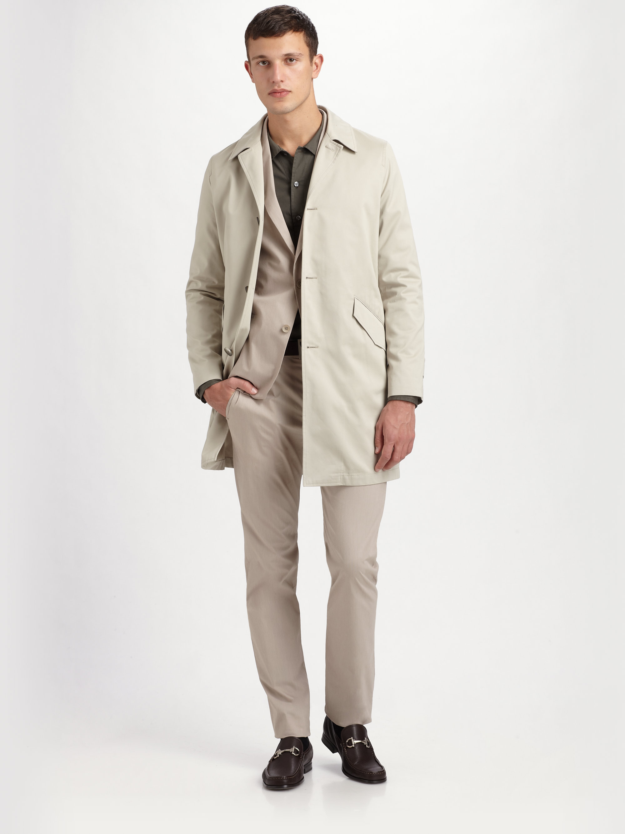 Theory Decker Sturdy Car Coat in Natural for Men | Lyst
