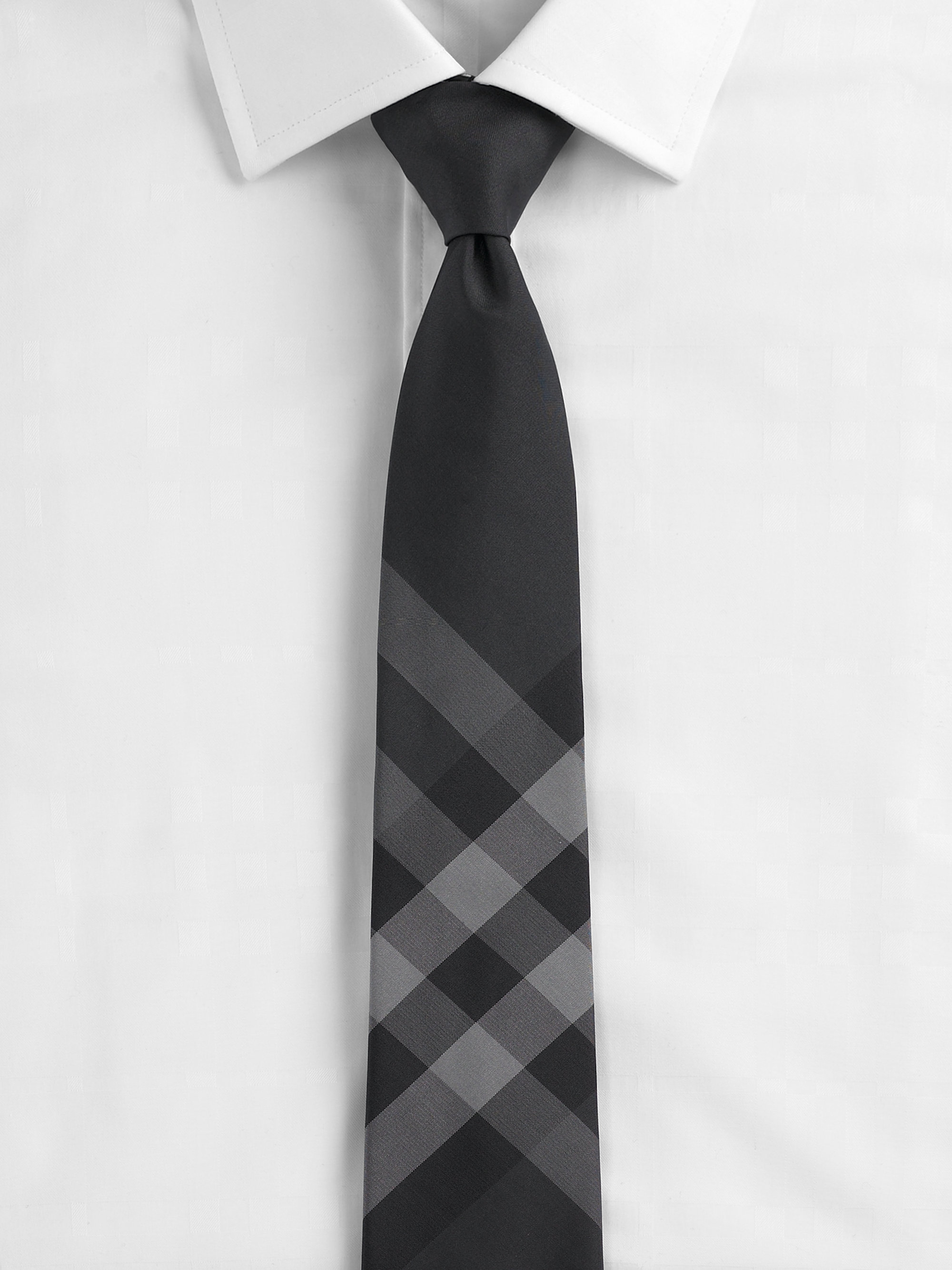 Overdreven Allergisch Turbulentie Burberry Beat Check Silk Tie in Black for Men | Lyst