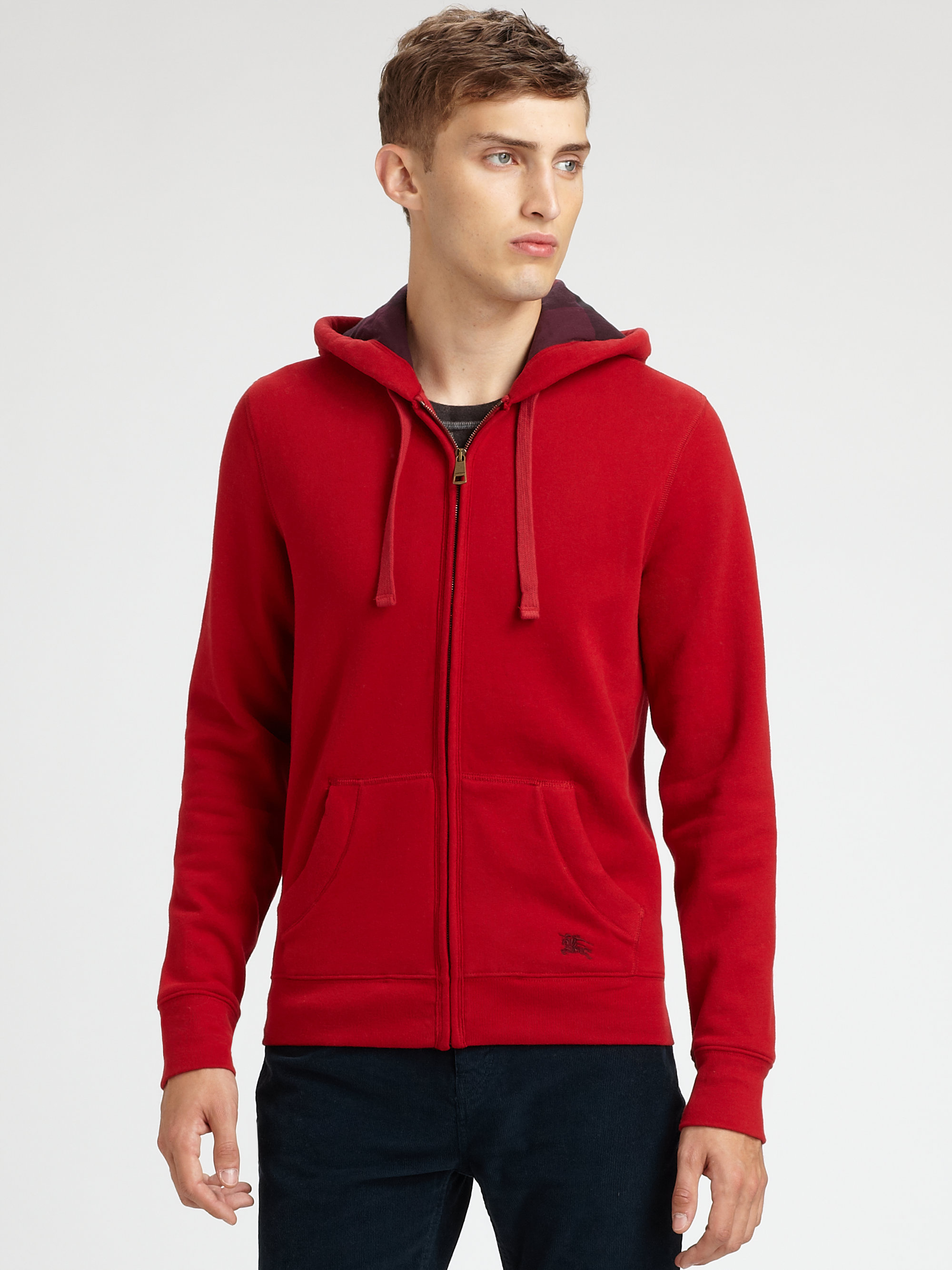Lyst - Burberry brit Hooded Sweatshirt in Red for Men