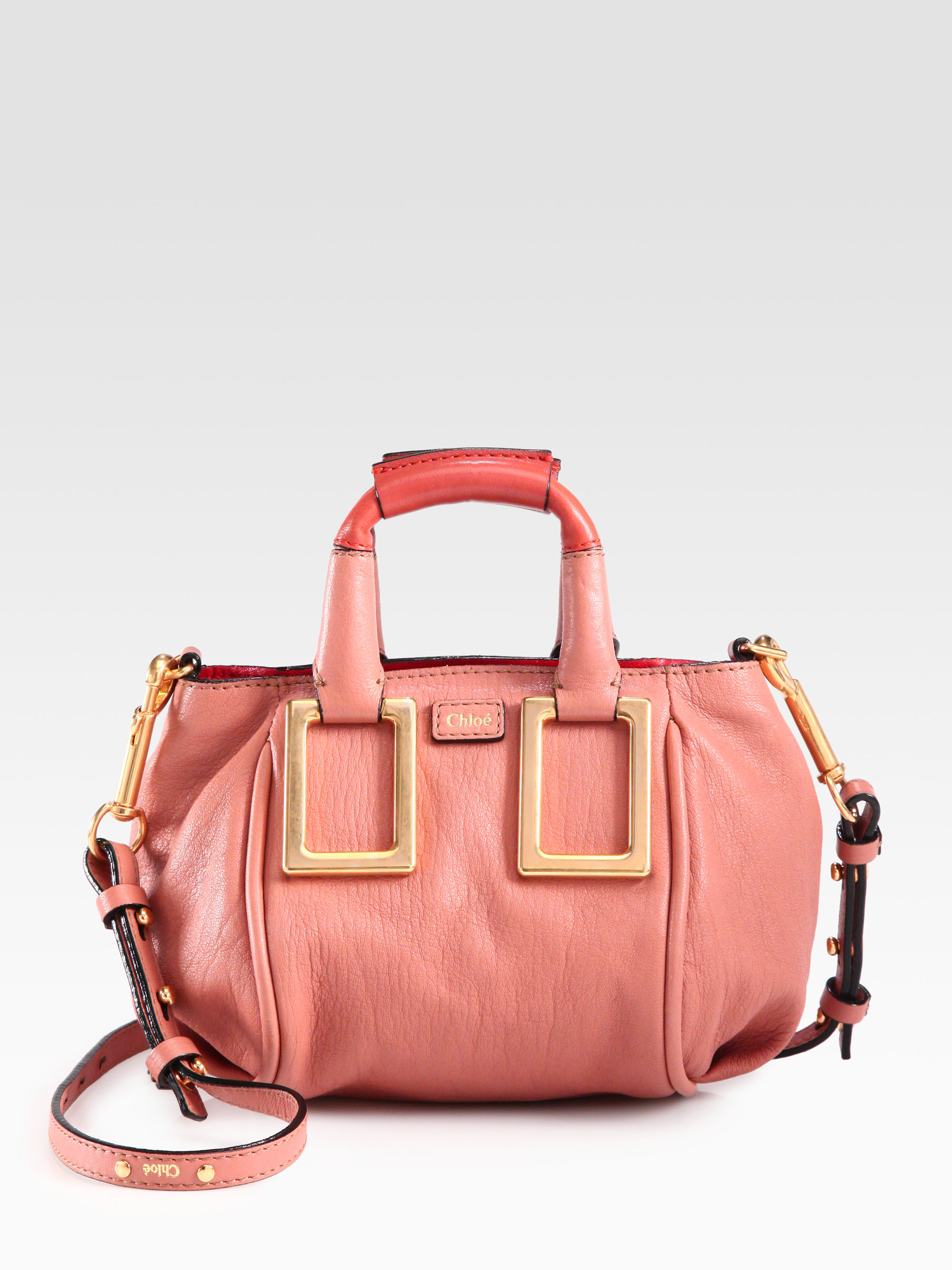 Chloé Mini Ethel Leather Crossbody Bag in Pink | Lyst