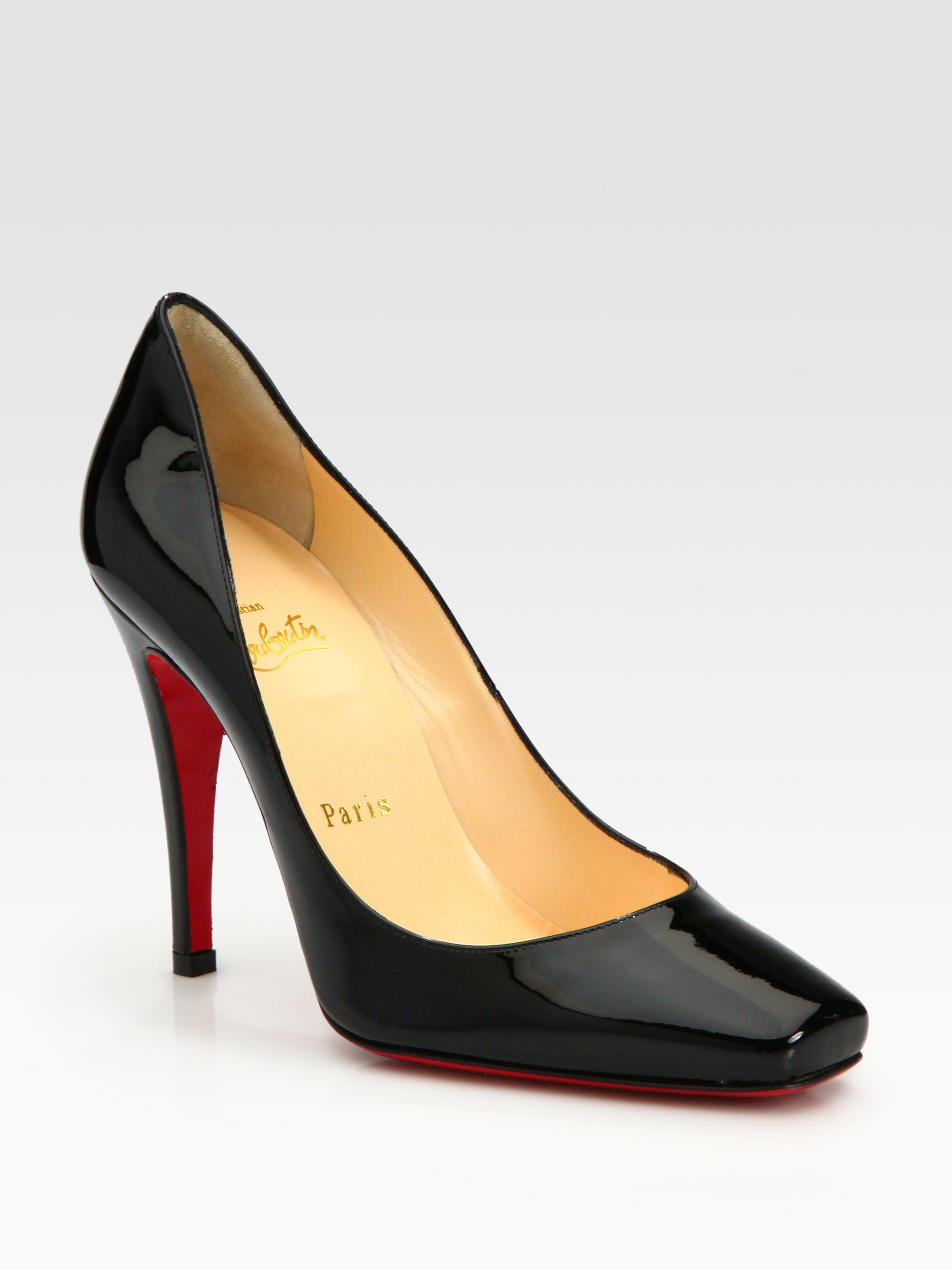 Christian Louboutin Particule Patent Leather Pumps in Black | Lyst