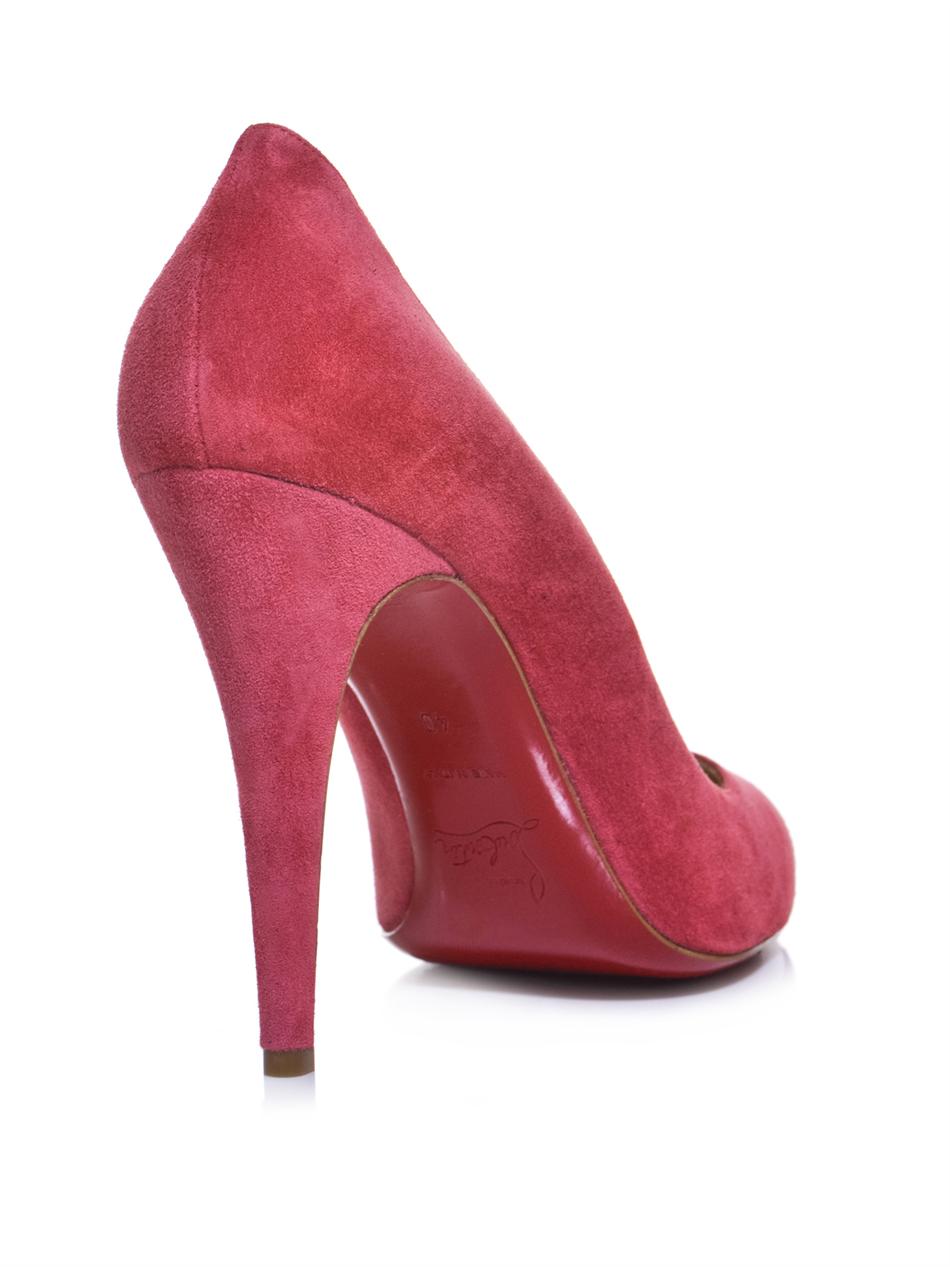 Christian louboutin Ron Ron 100mm Suede Shoes in Pink | Lyst  