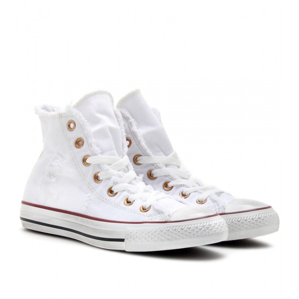 Converse High Top Trainers in White Denim (White) - Lyst