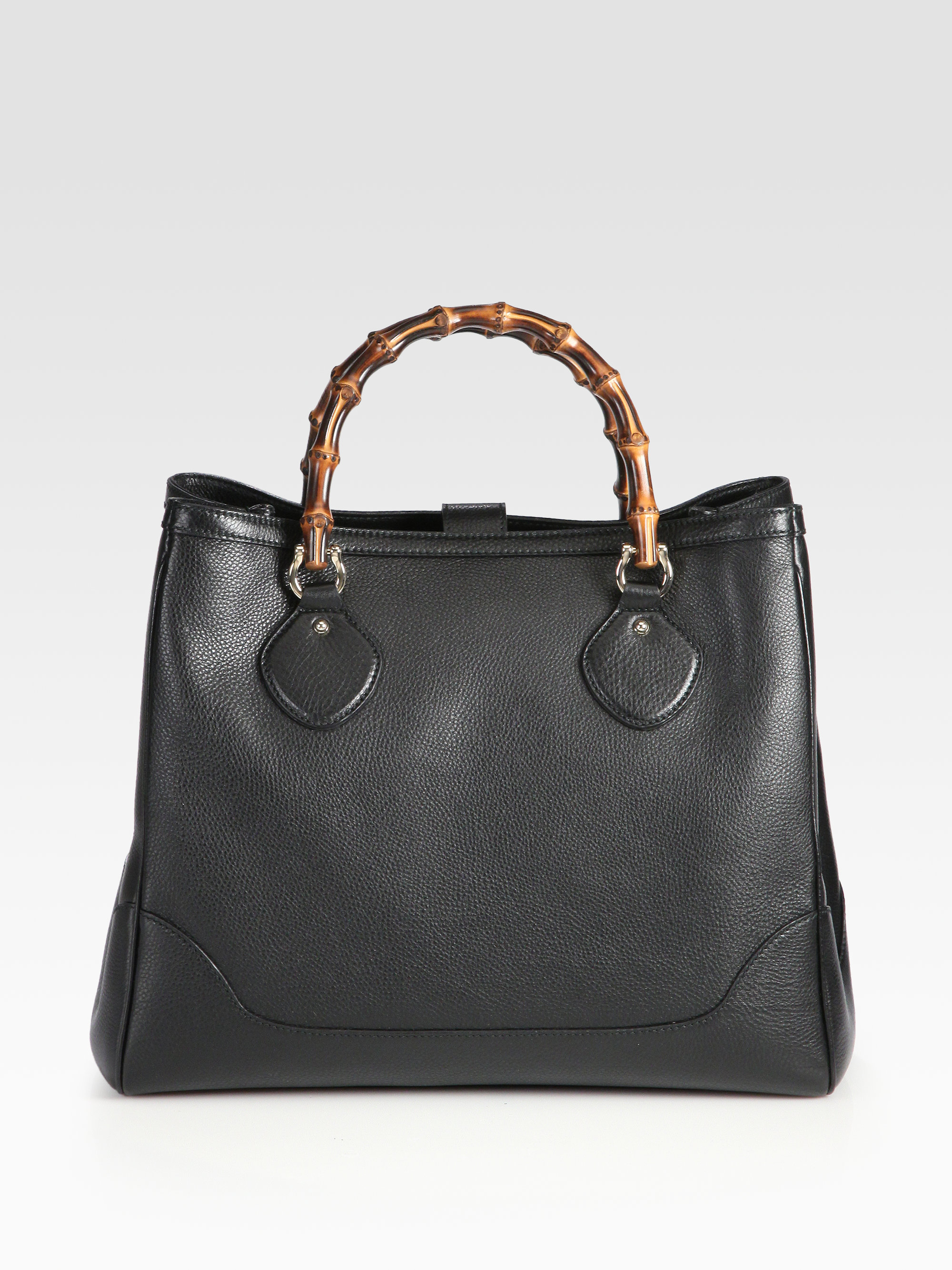 Gucci Diana Bamboo Medium Tote Bag in Black | Lyst