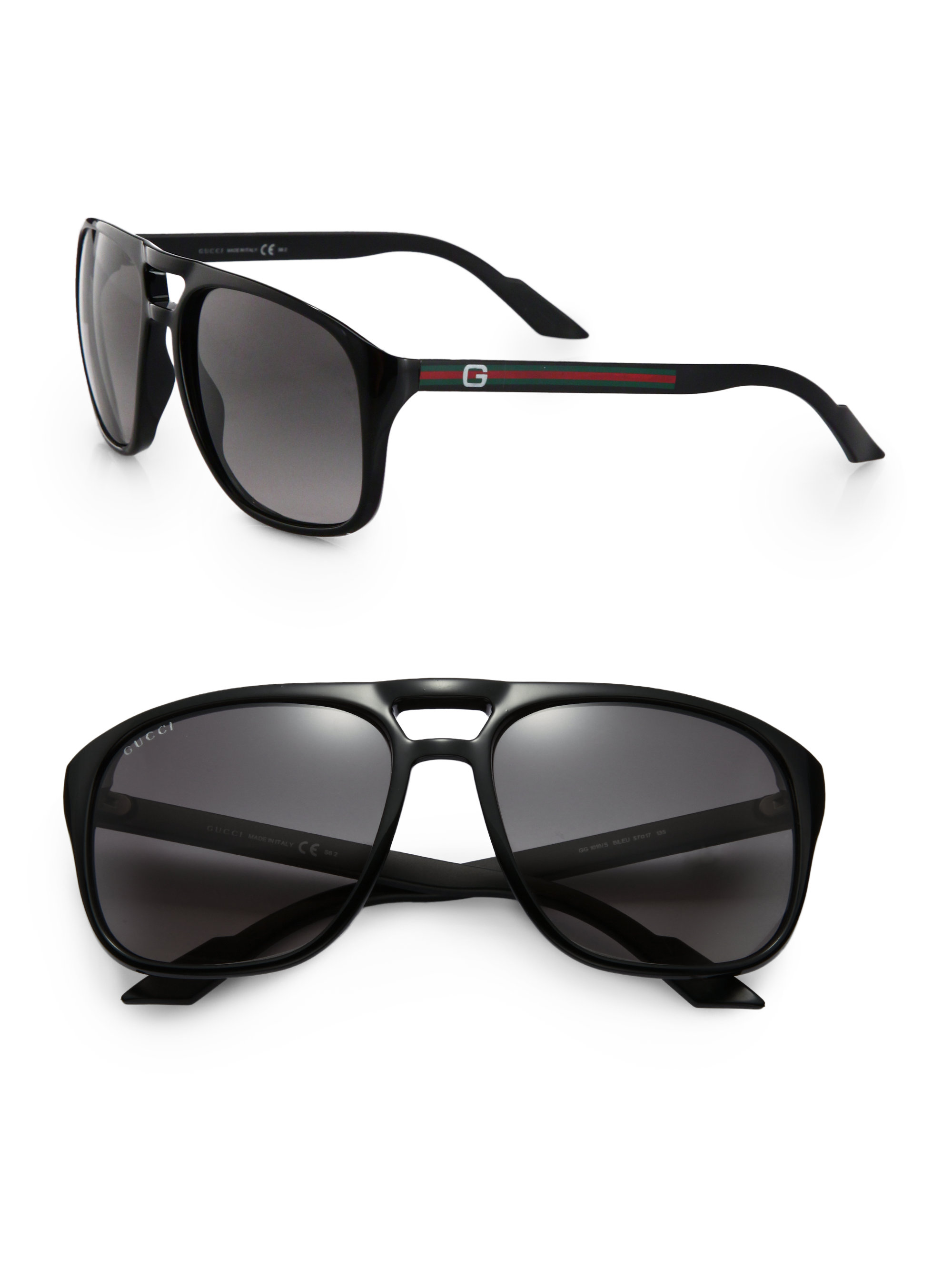 gucci men's aviator acetate sunglasses