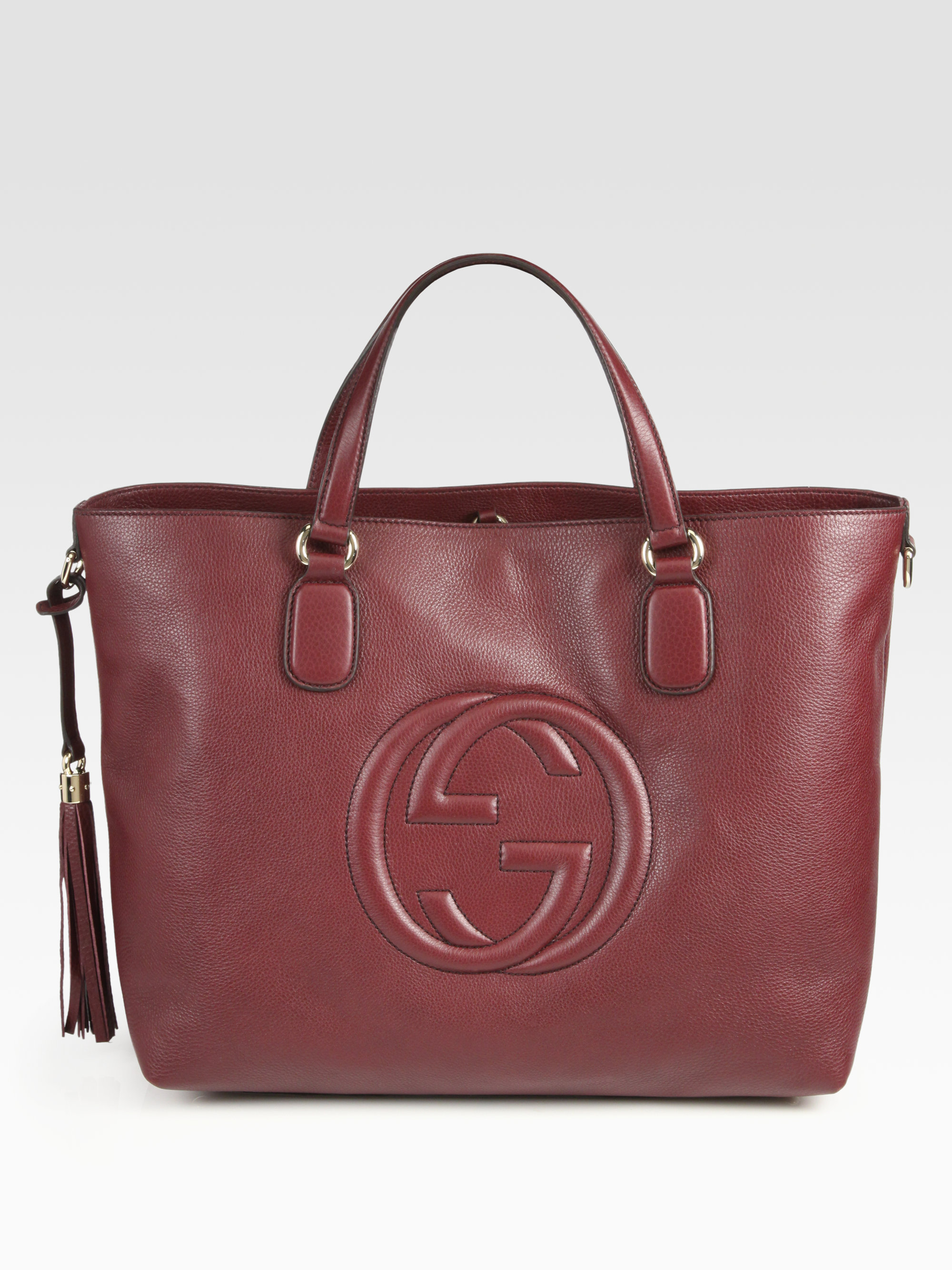 Gucci Soho Medium Tote Bag in Red (burgundy) | Lyst