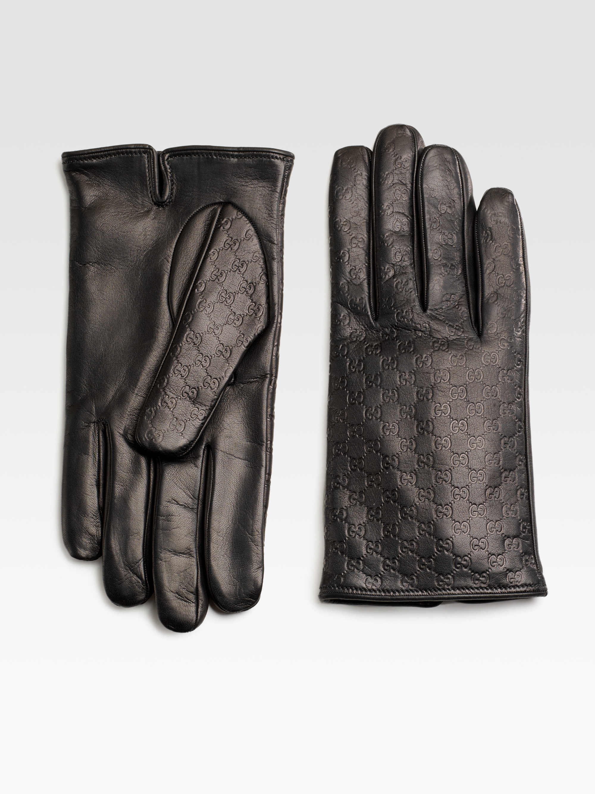 Gucci Microsima Leather Gloves in Cocoa (Brown) for Men - Lyst