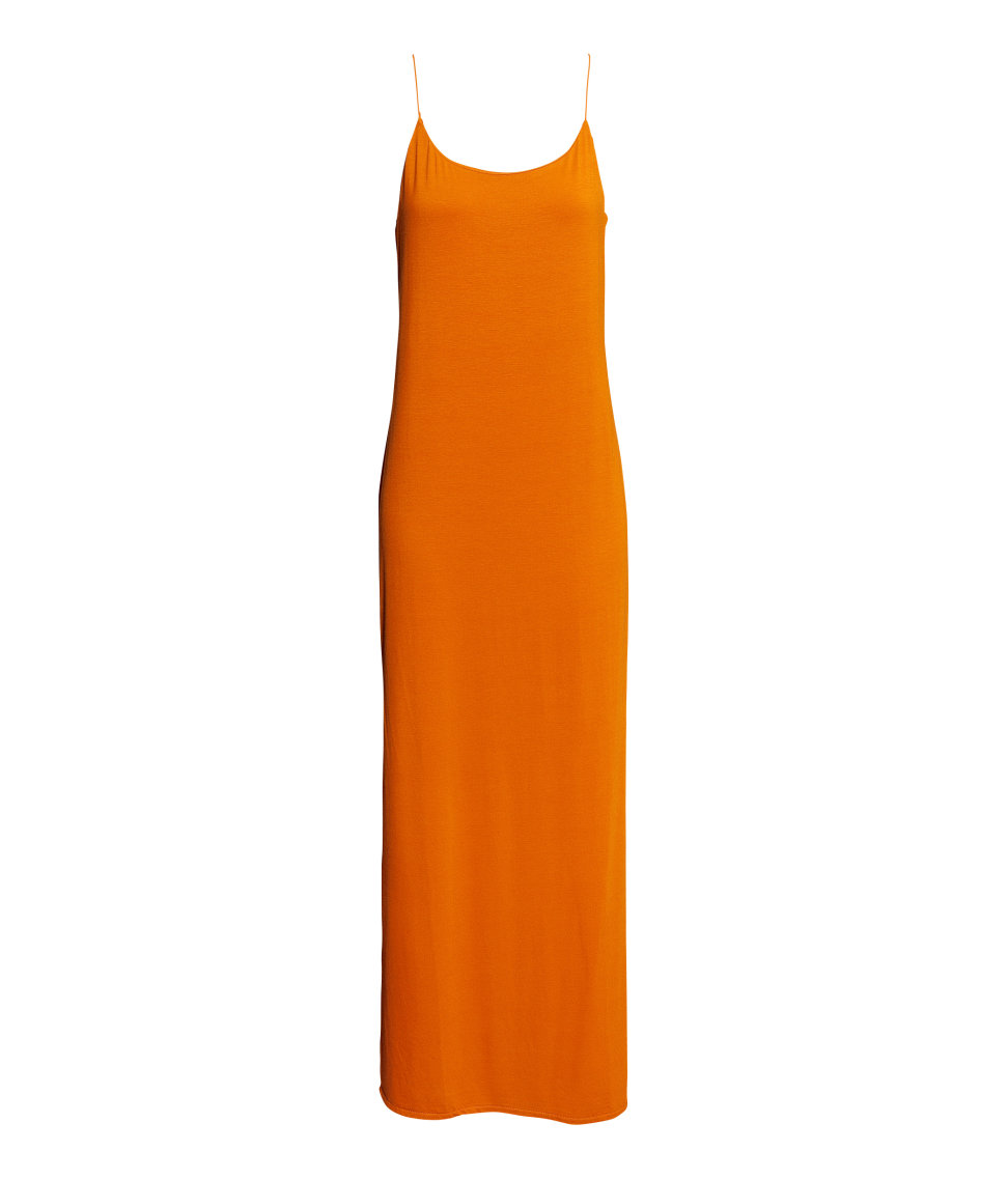 h&m burnt orange dress