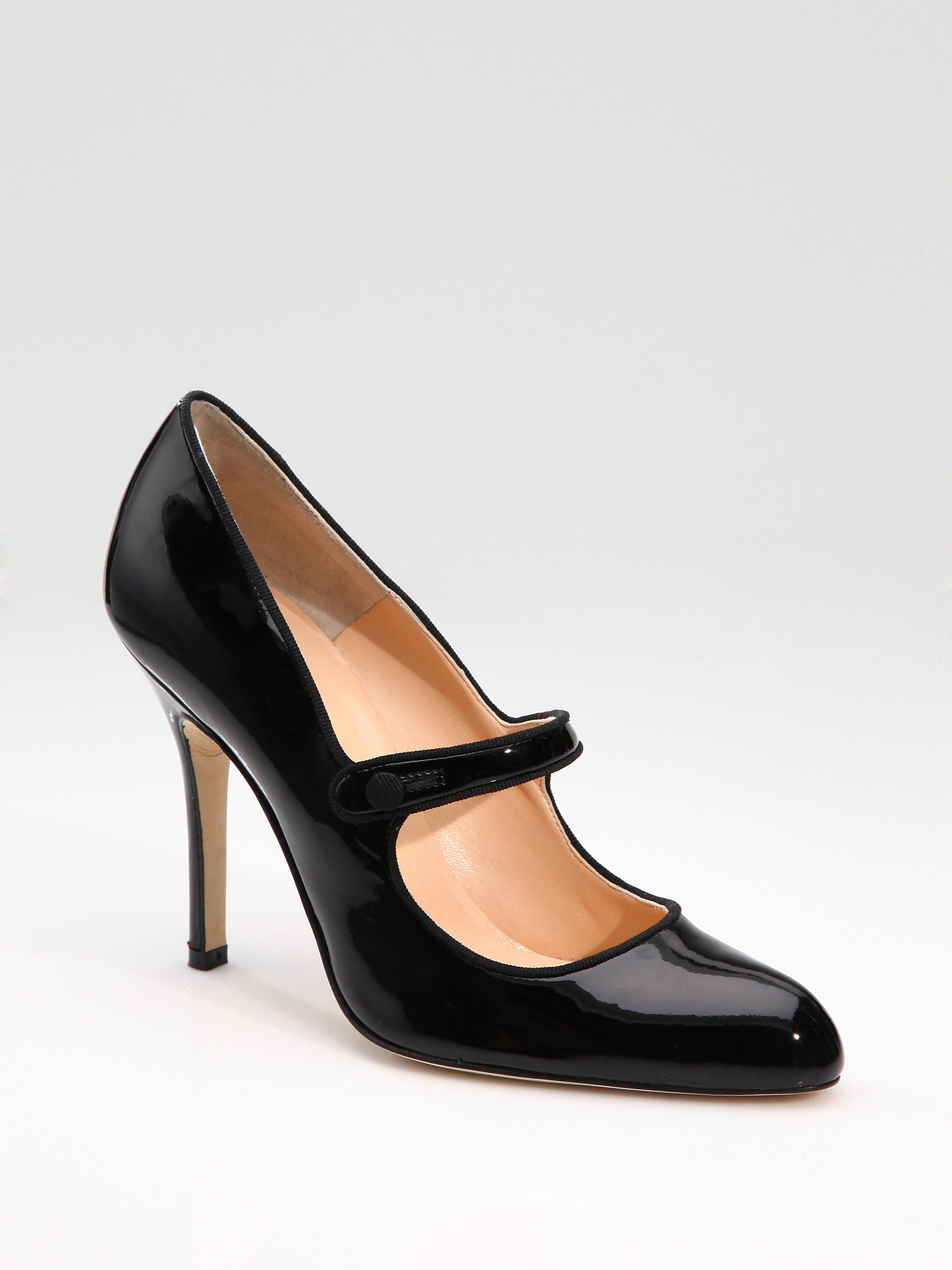 Manolo Blahnik Campy Patent Leather Mary Jane Pumps in Black | Lyst