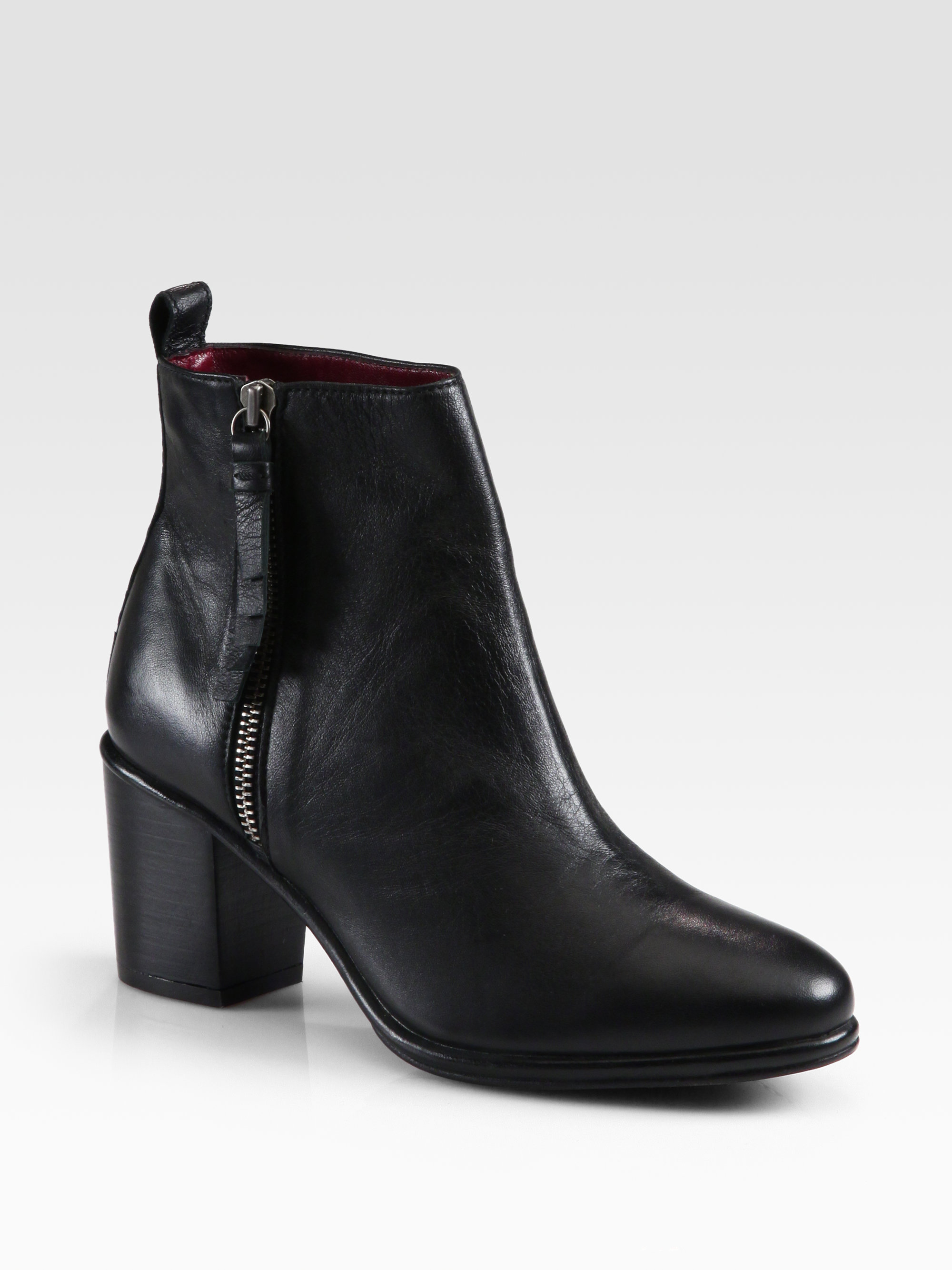 Opening Ceremony Brenda Leather Ankle Boots in Black | Lyst