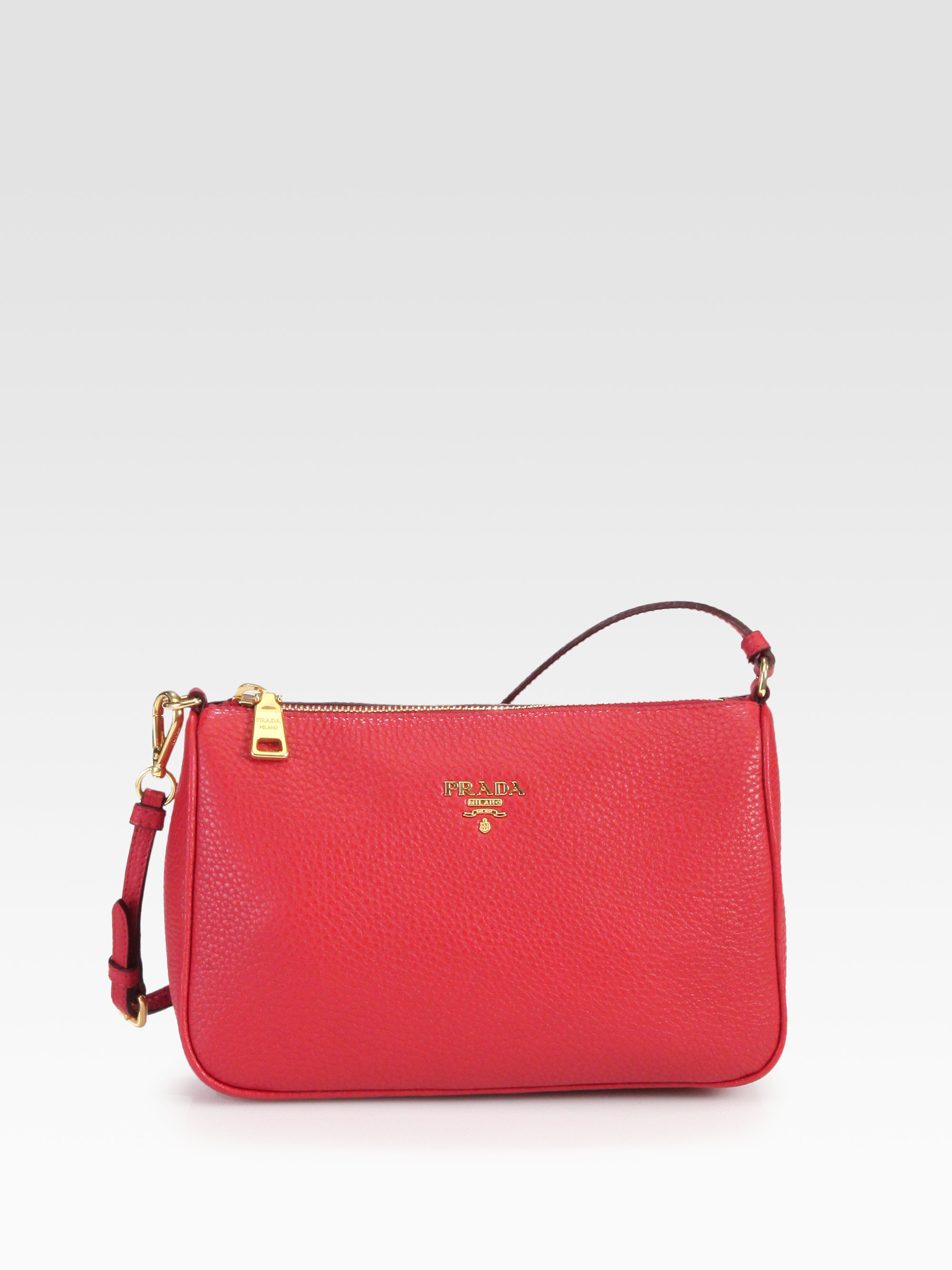 Prada Daino Mini Hobo Bag in Red - Lyst