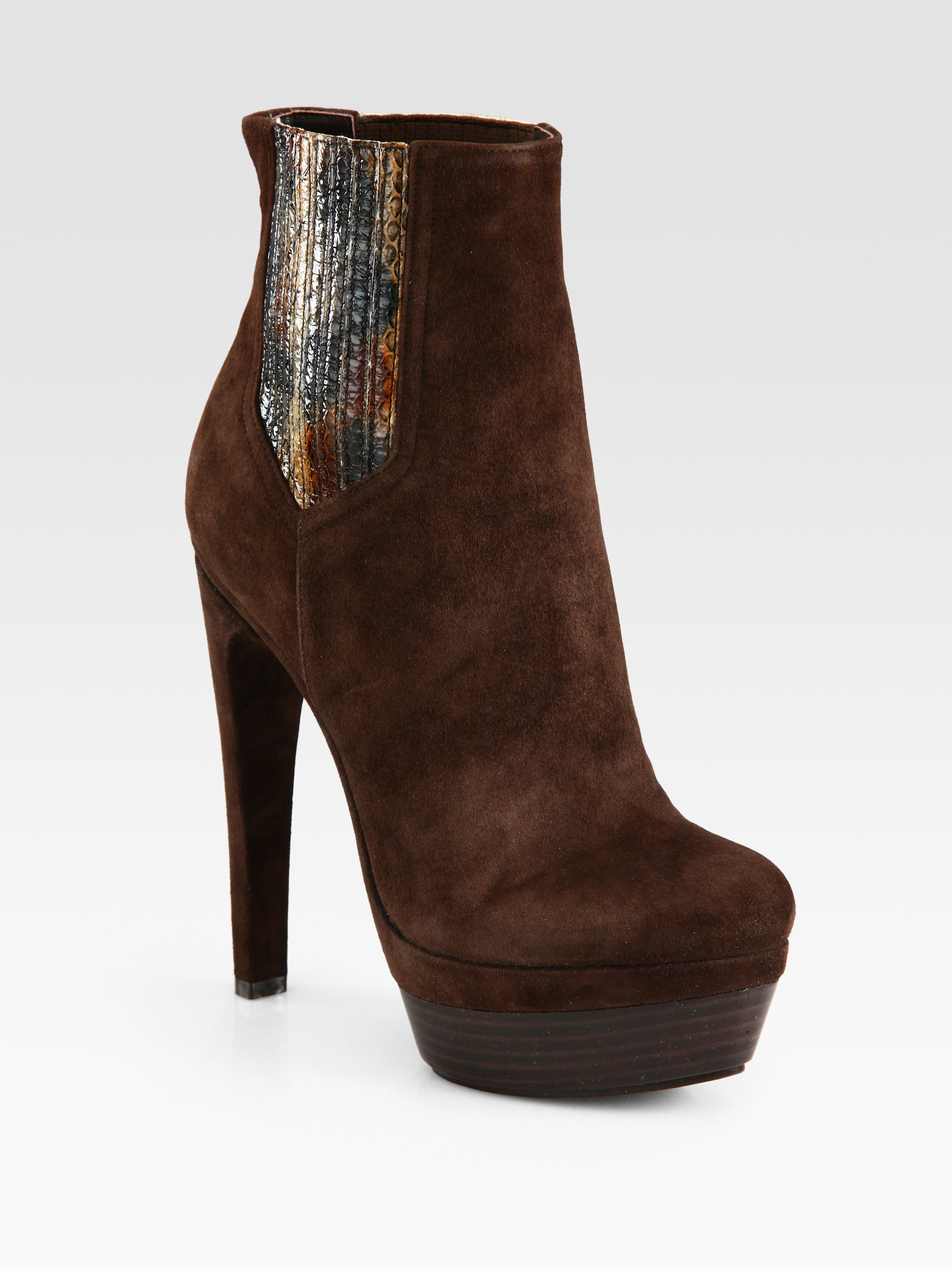 brown suede platform boots