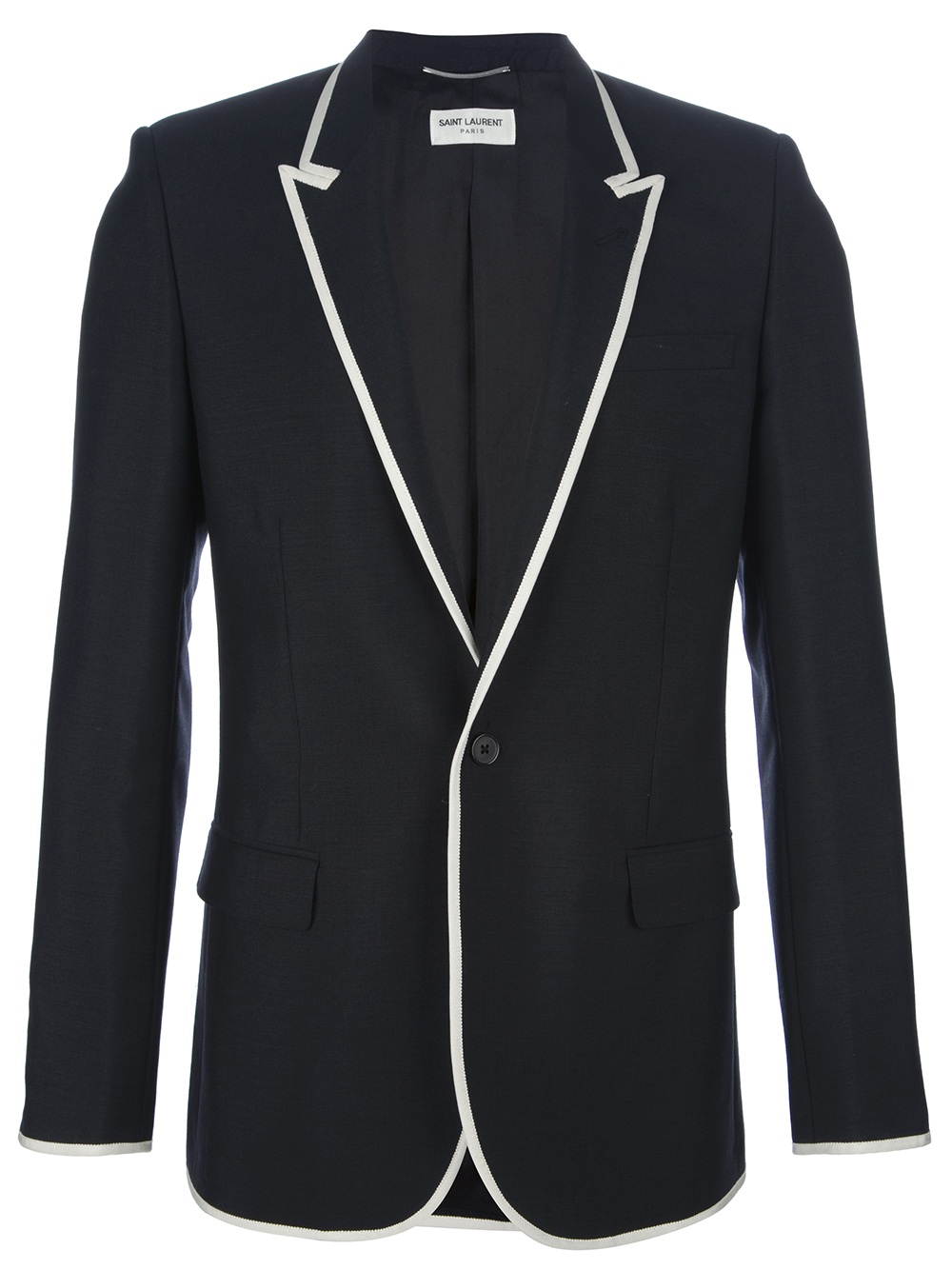 Saint Laurent Trim Detail Blazer in Black for Men | Lyst