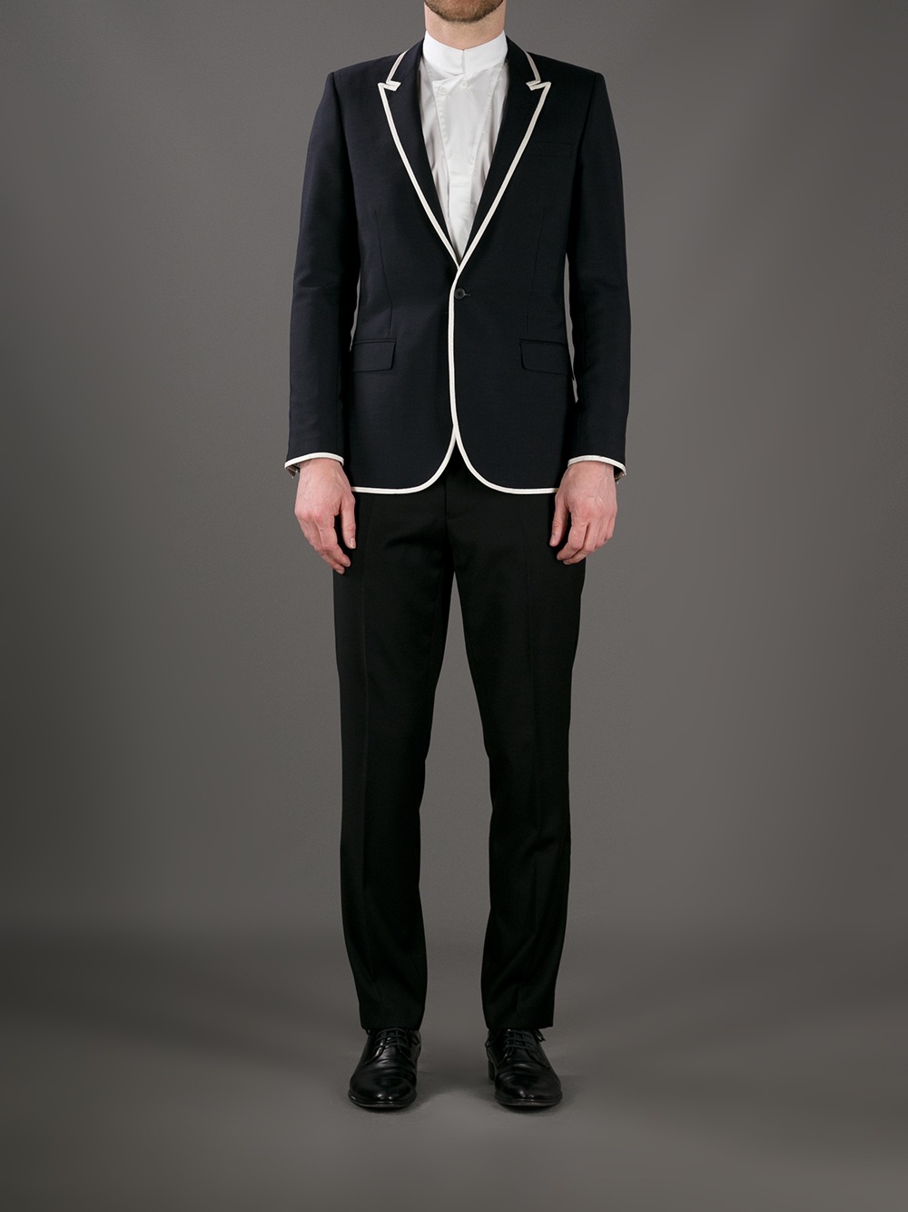 Saint Laurent Trim Detail Blazer in Black for Men | Lyst