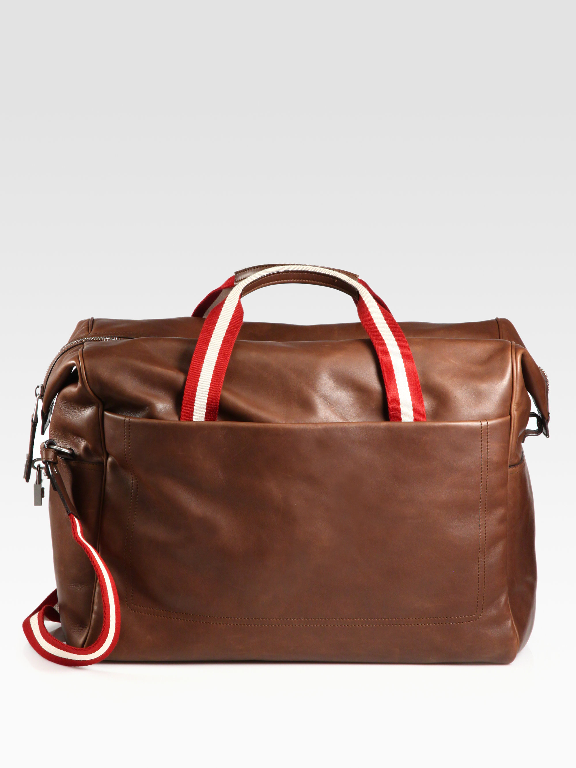 bally leather duffle bag