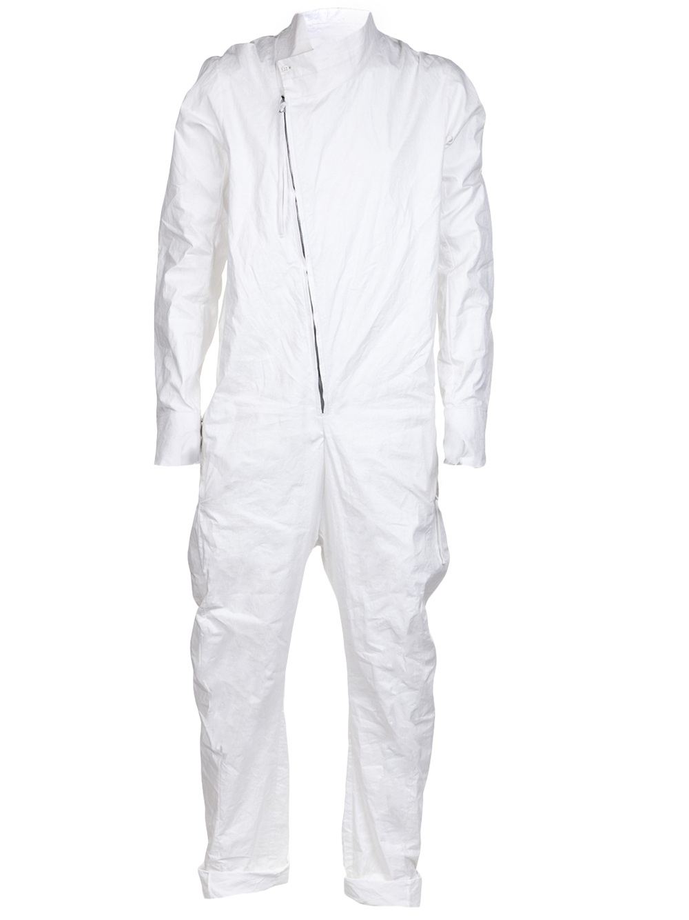 Boris Bidjan Saberi Crinkled Linen Jumpsuit in White for Men | Lyst
