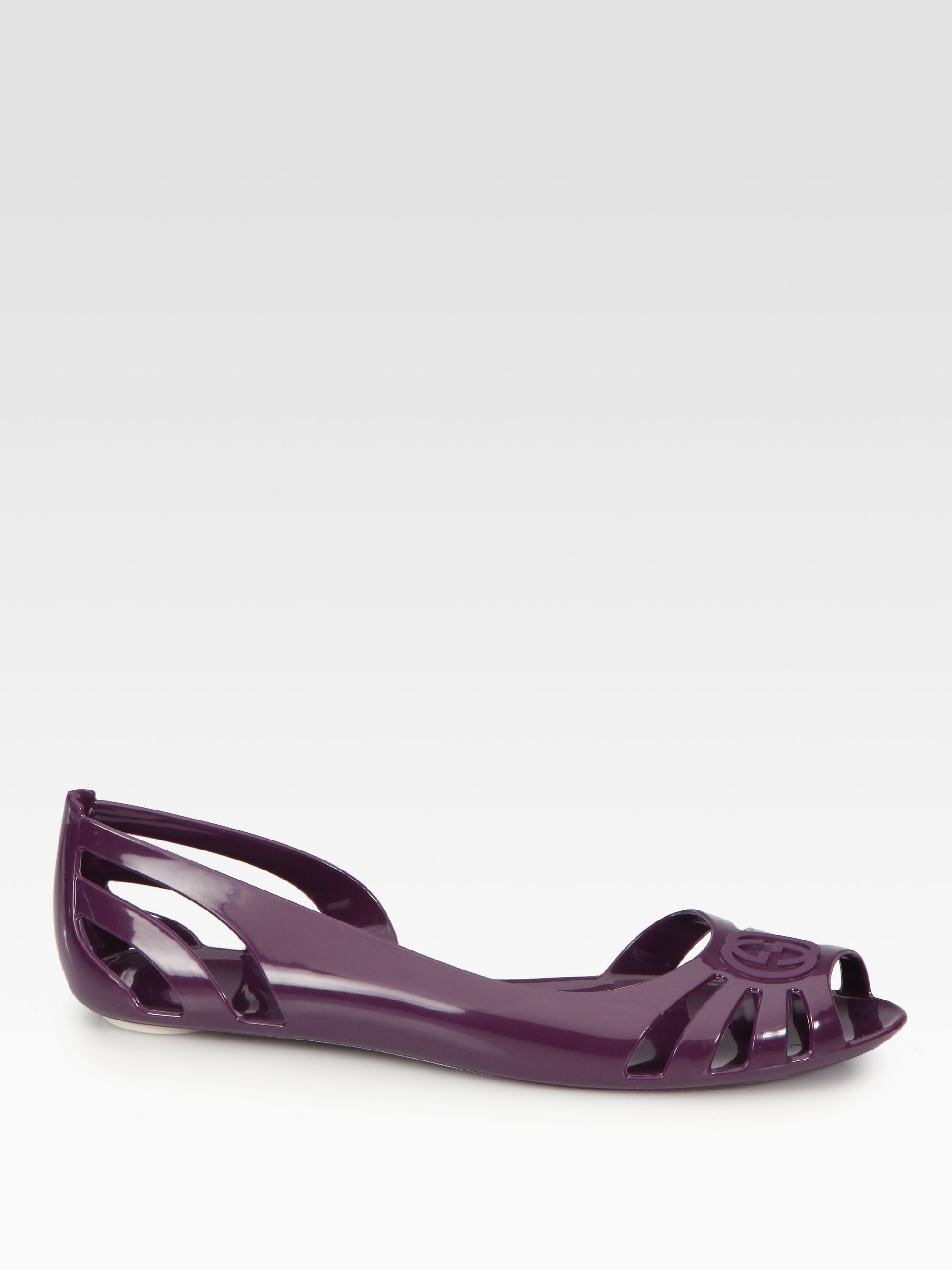 gucci jelly sandals purple